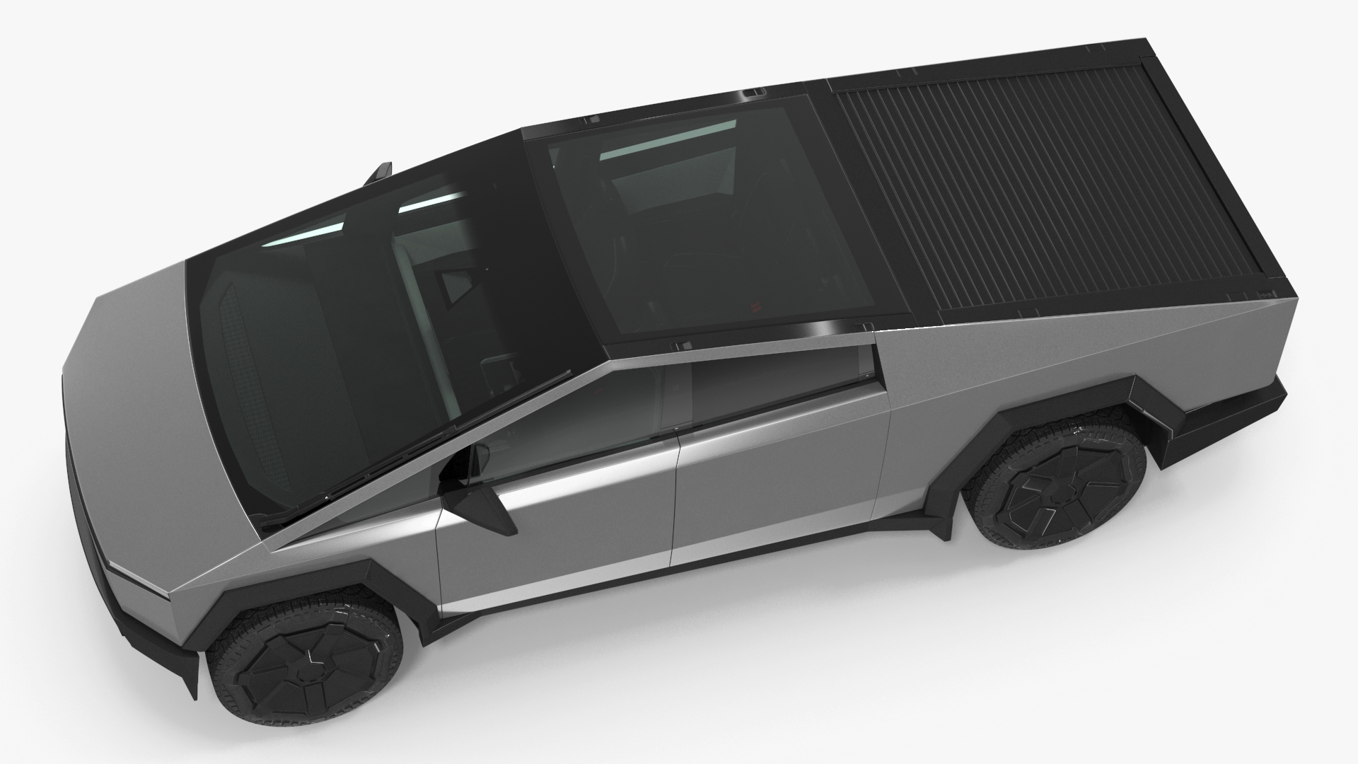 Tesla Cybertruck 2024 Silver Rigged for Maya 3D model