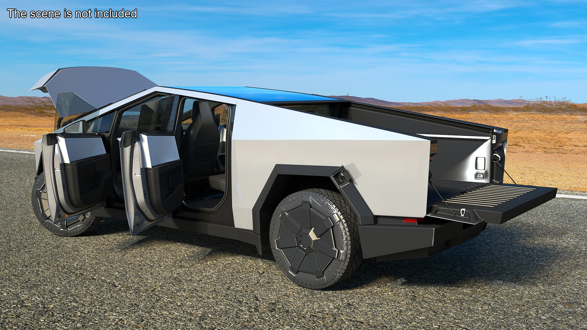 Tesla Cybertruck 2024 Silver Rigged for Maya 3D model