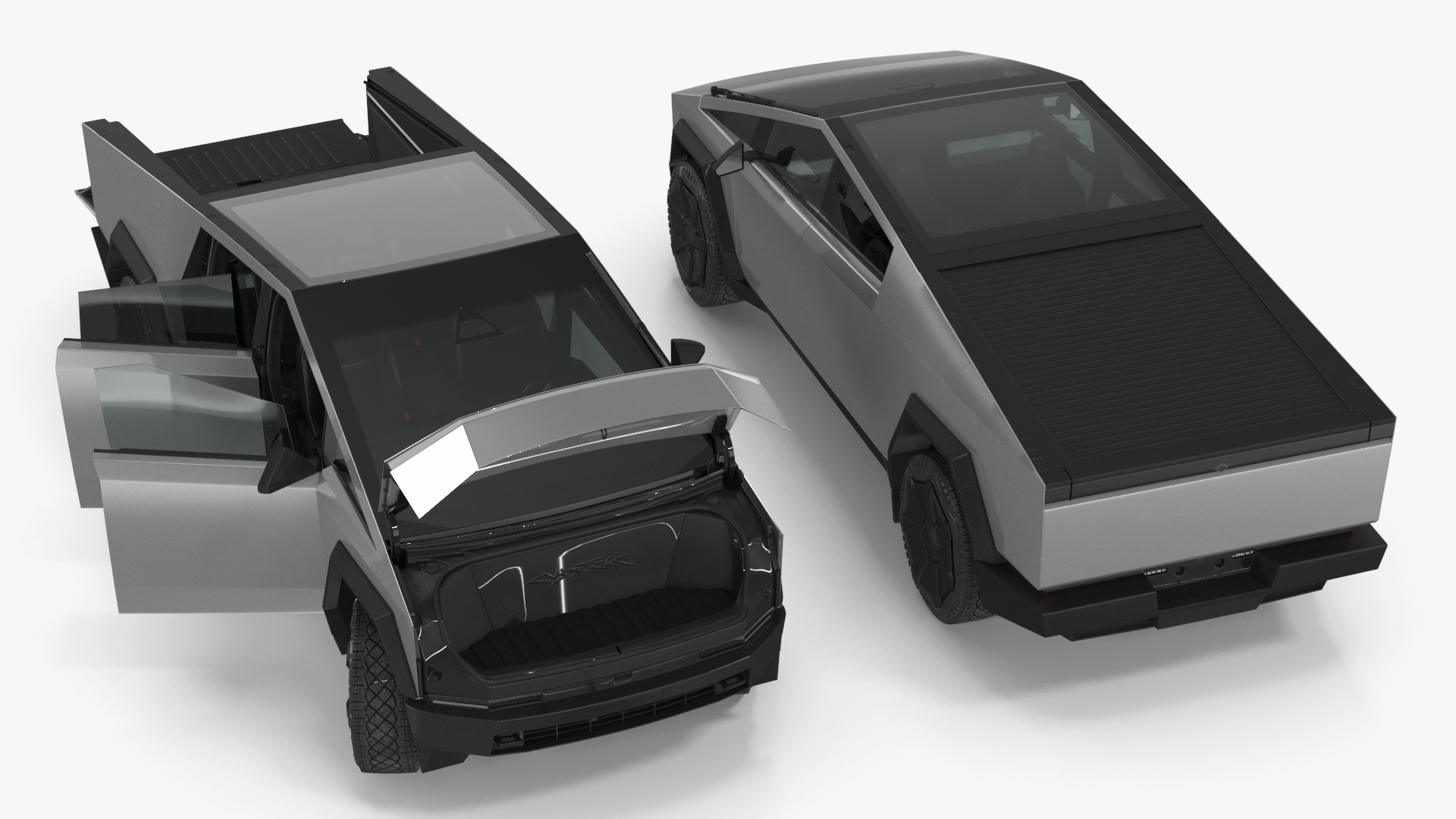 Tesla Cybertruck 2024 Silver Rigged for Maya 3D model