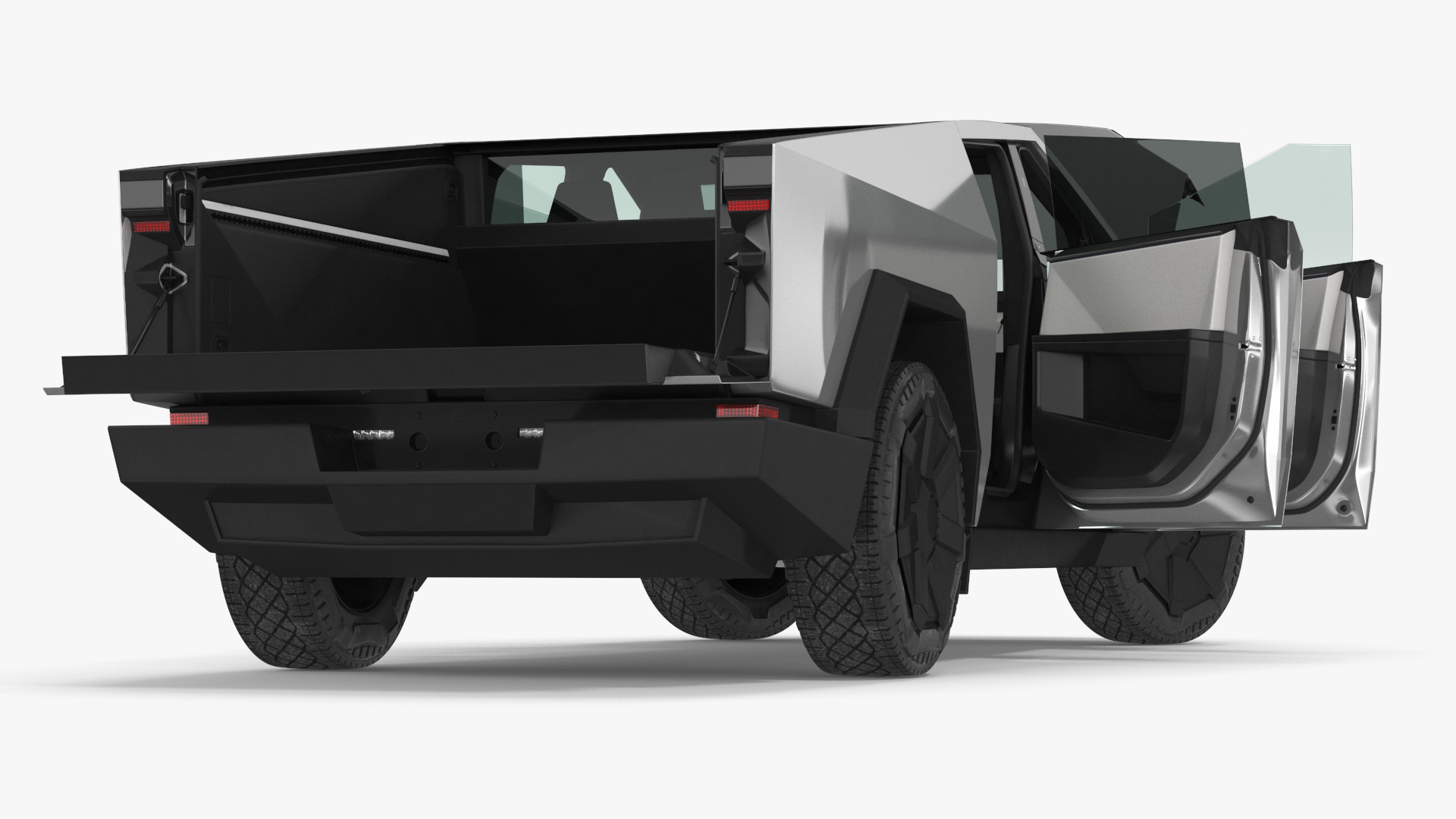 Tesla Cybertruck 2024 Silver Rigged for Maya 3D model