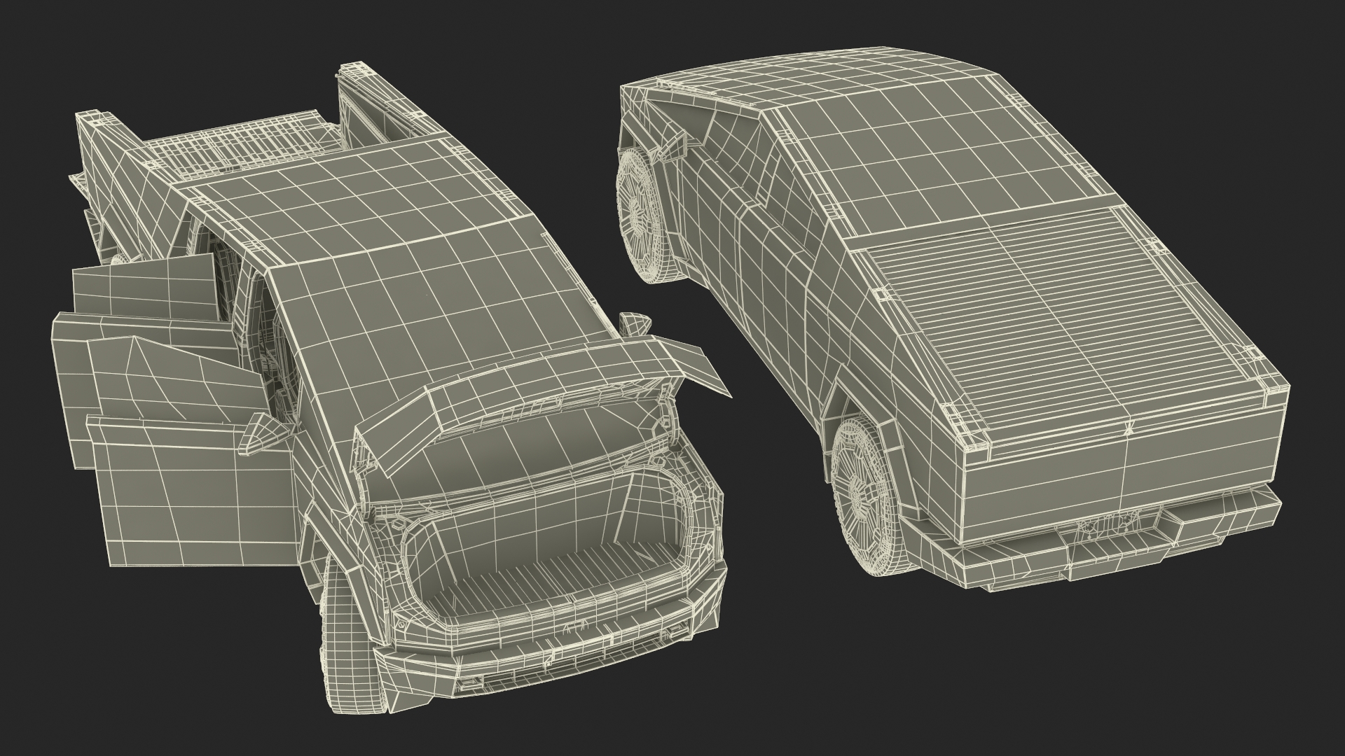 Tesla Cybertruck 2024 Silver Rigged for Maya 3D model