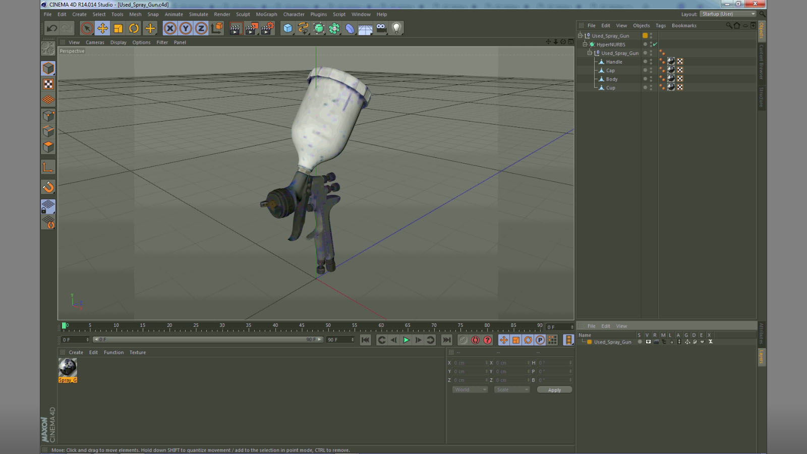 Used Spray Gun 3D model