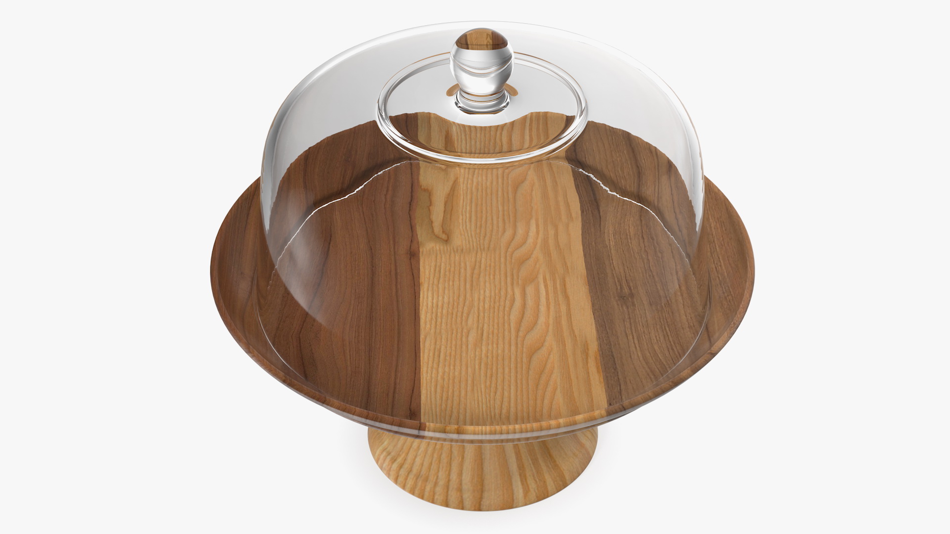 Cake Stand Wooden with Dome 3D