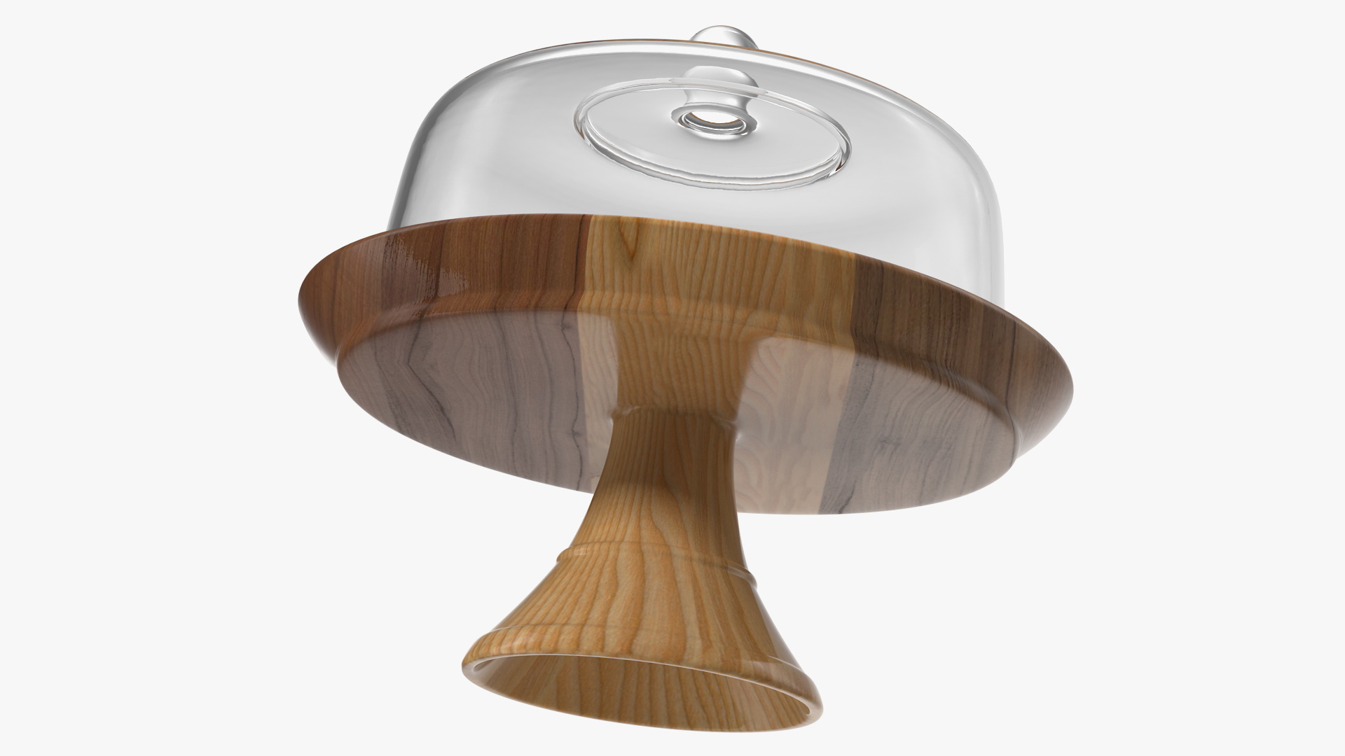Cake Stand Wooden with Dome 3D