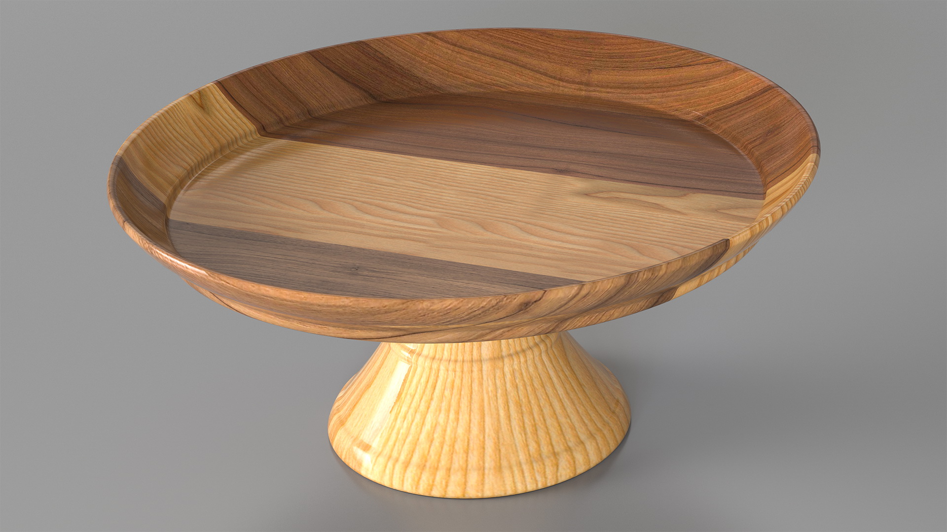 Cake Stand Wooden with Dome 3D