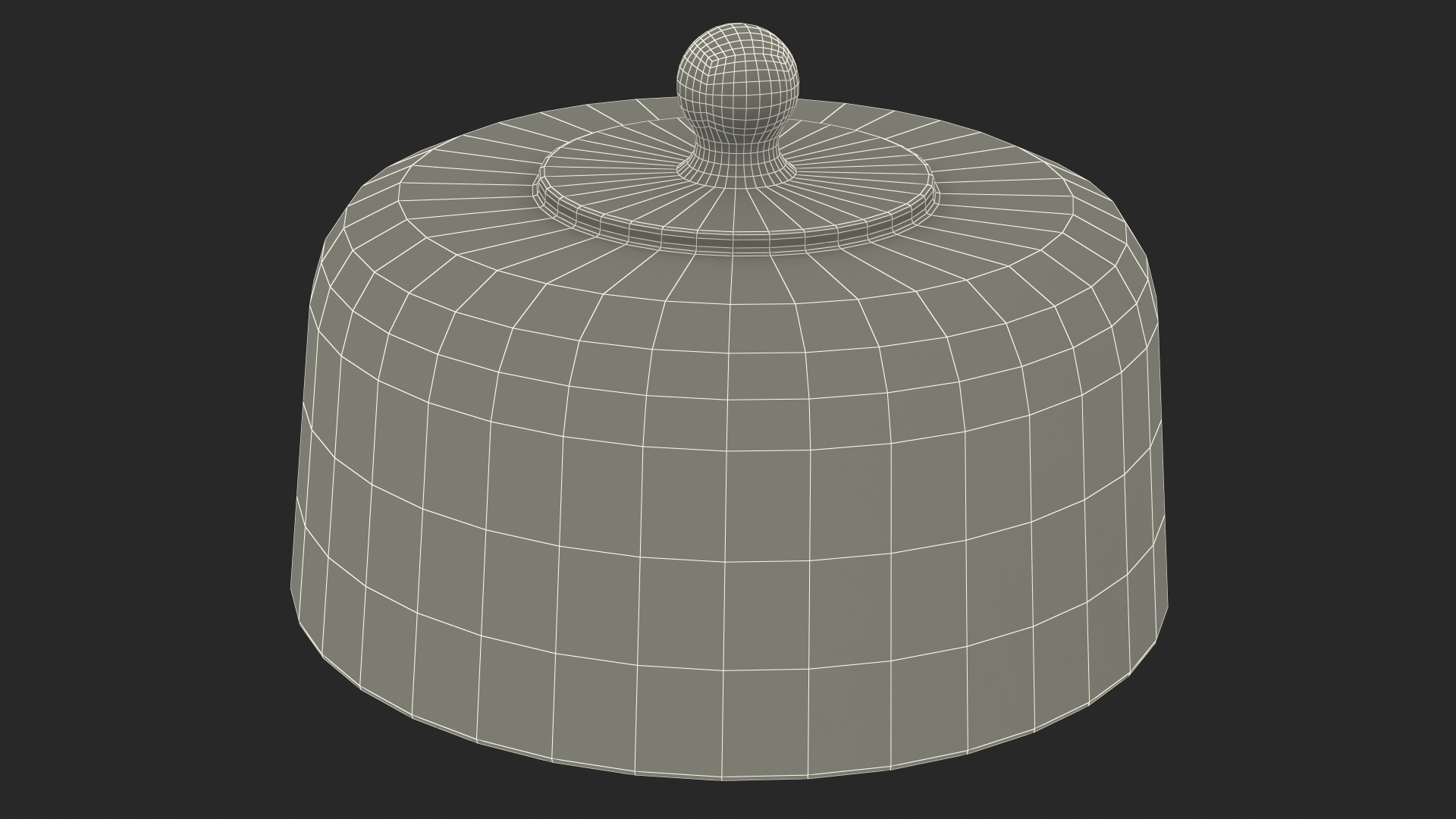 Cake Stand Wooden with Dome 3D