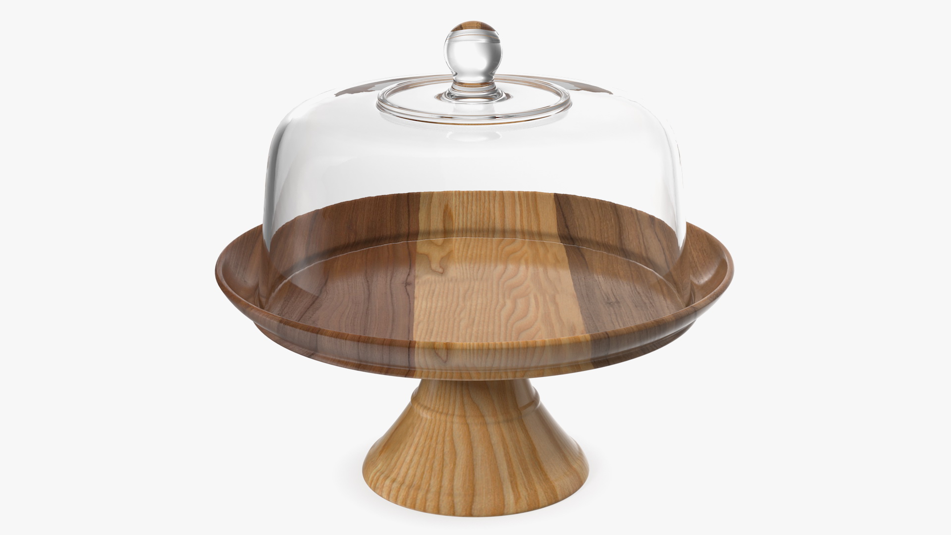 Cake Stand Wooden with Dome 3D