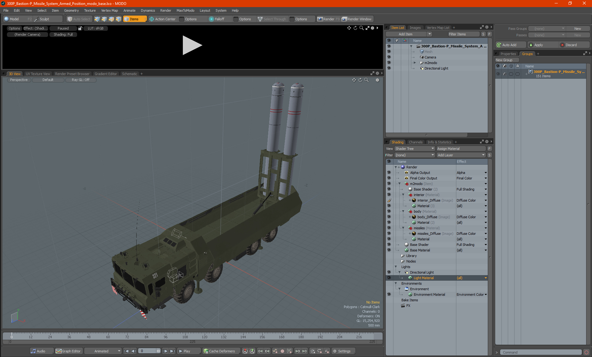 300P Bastion-P Missile System Armed Position 3D model