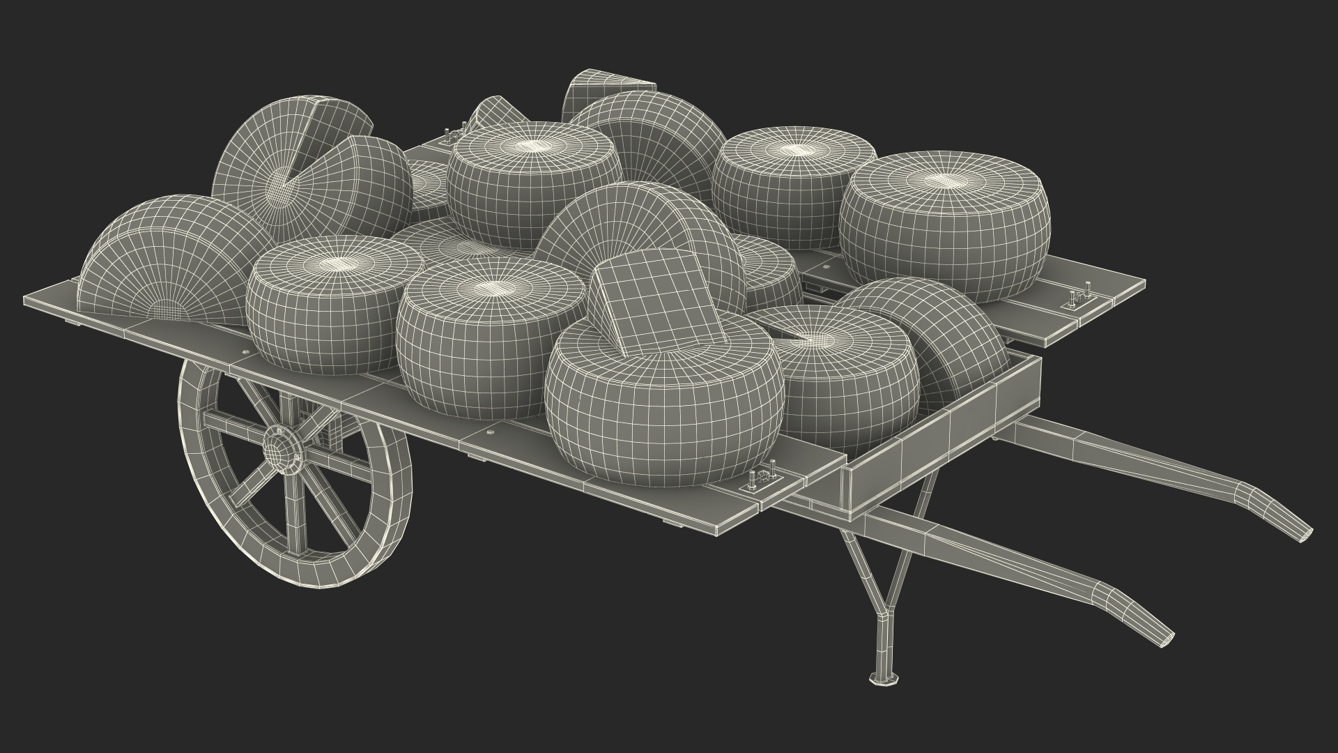 Cheese Trading Cart 3D model