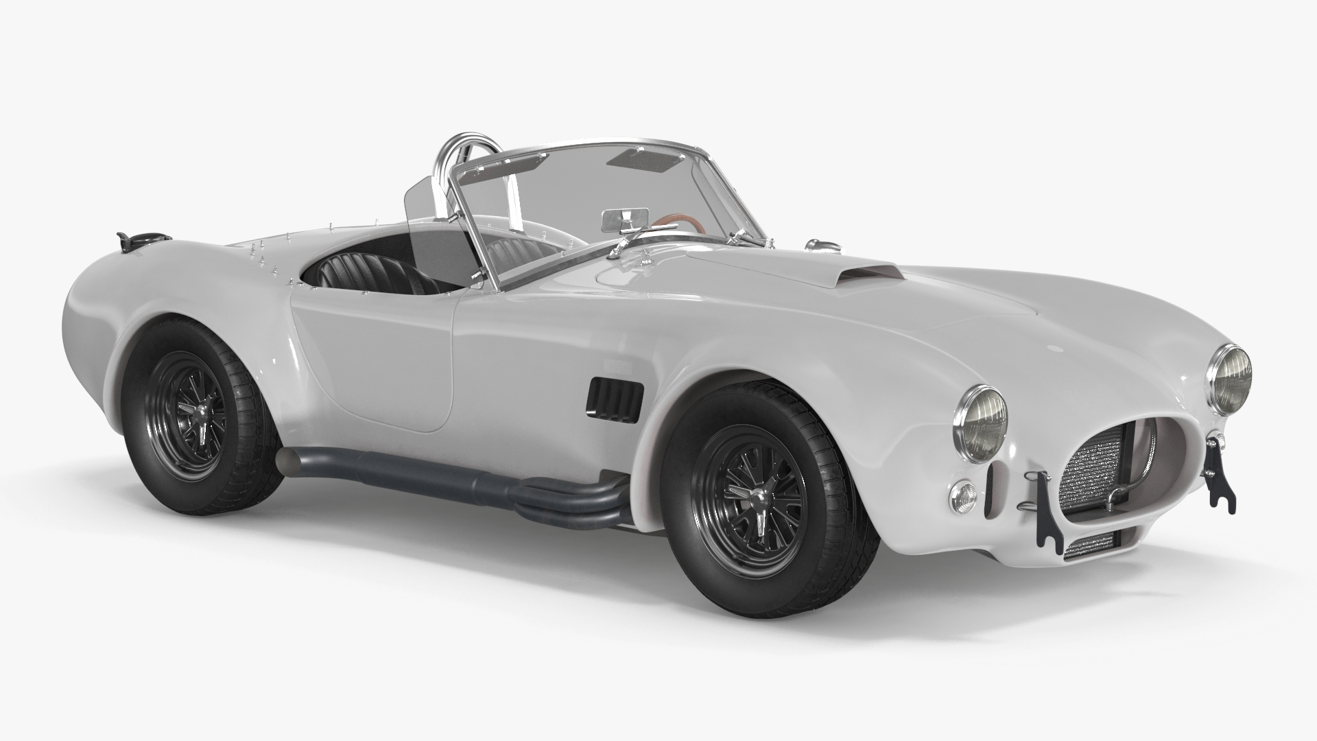 Retro Sports Car White 3D