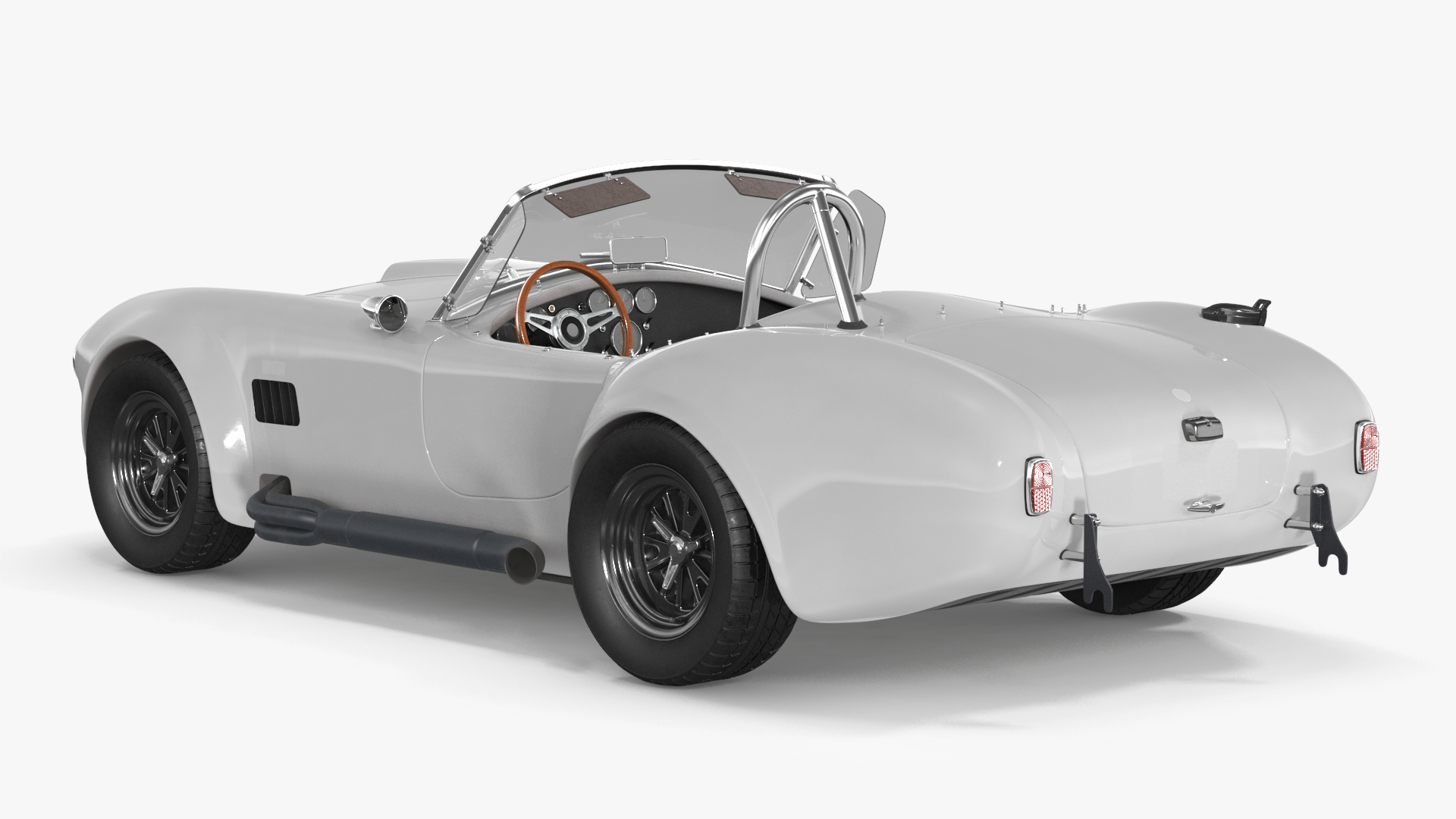 Retro Sports Car White 3D