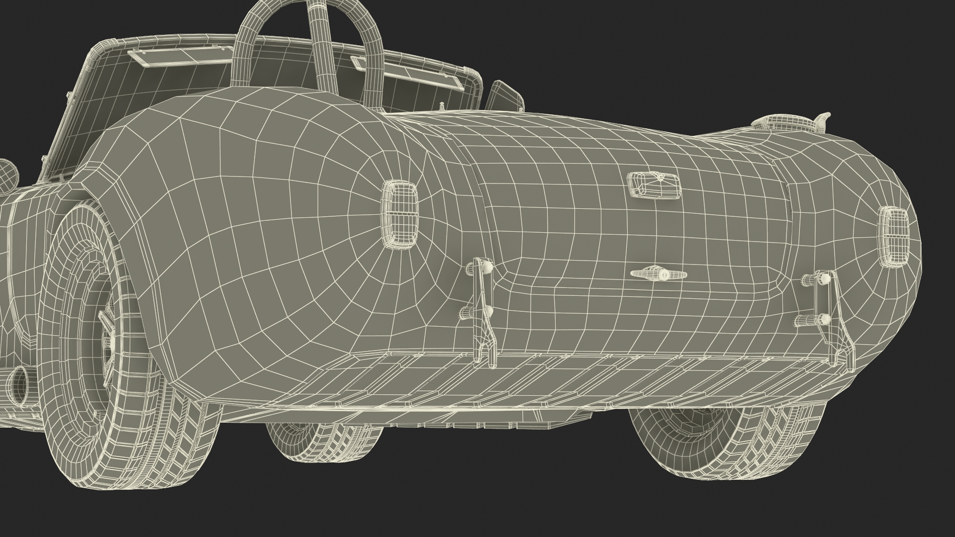 Retro Sports Car White 3D