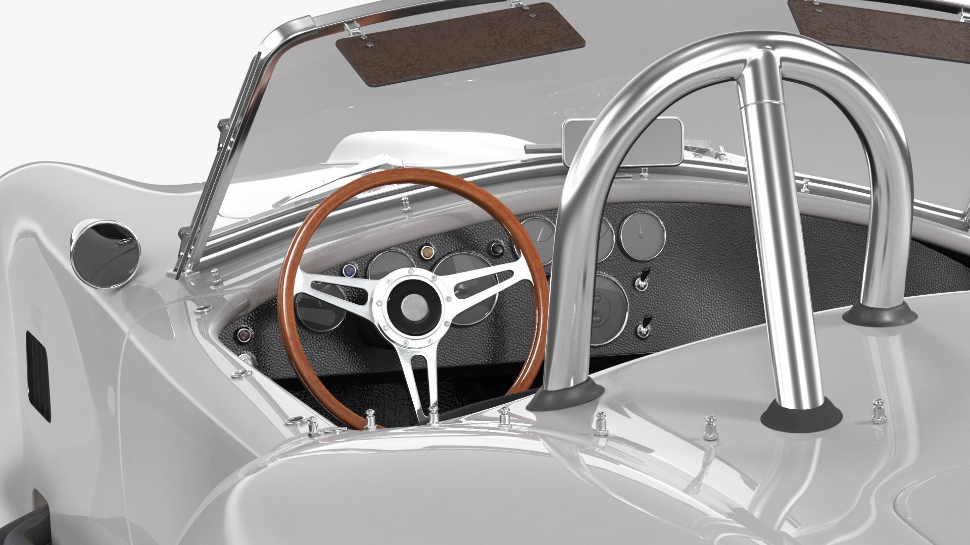 Retro Sports Car White 3D
