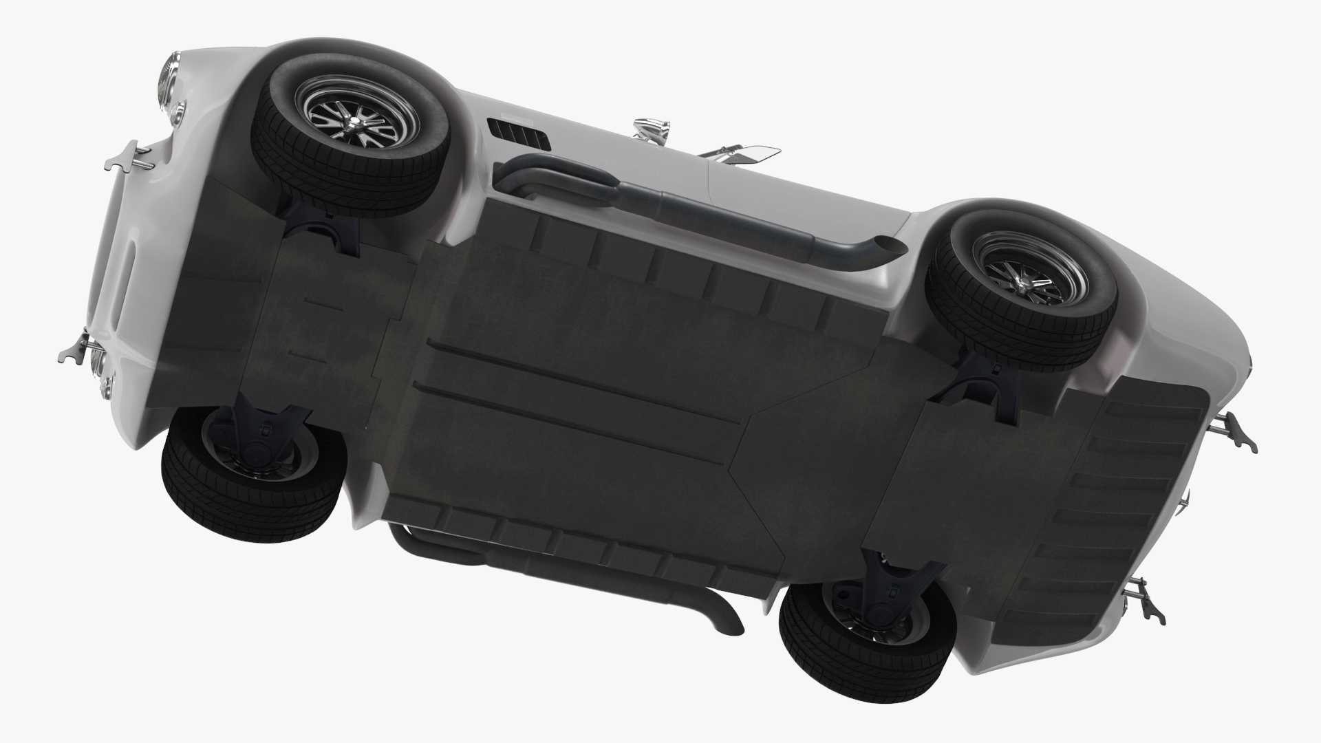 Retro Sports Car White 3D