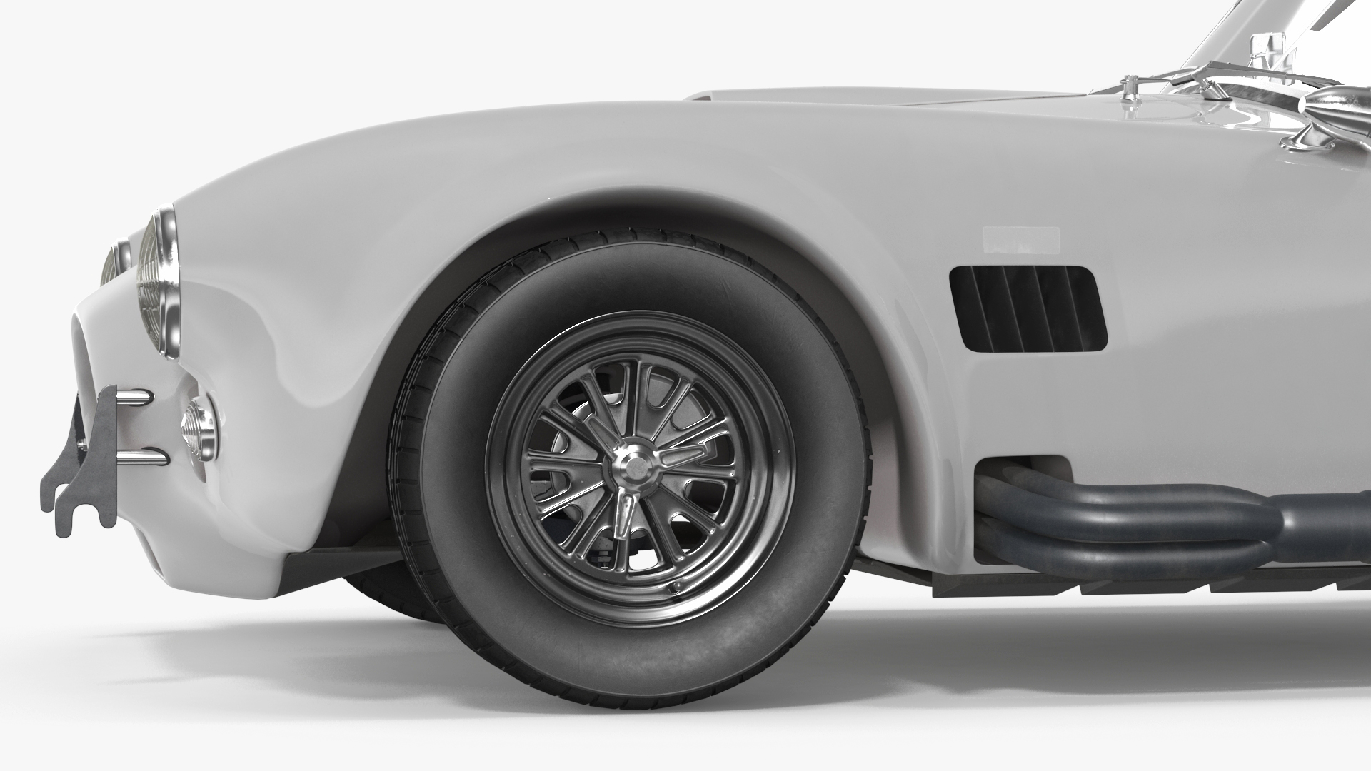 Retro Sports Car White 3D