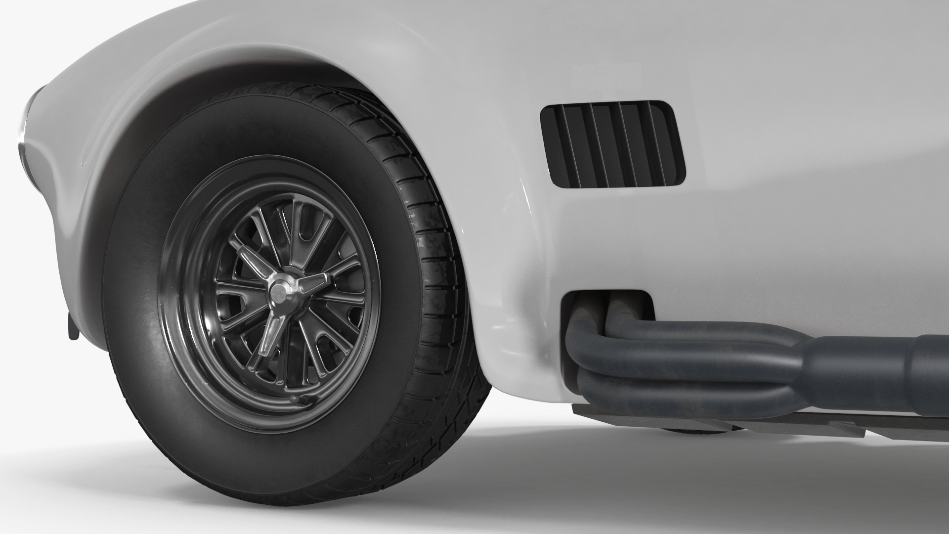 Retro Sports Car White 3D
