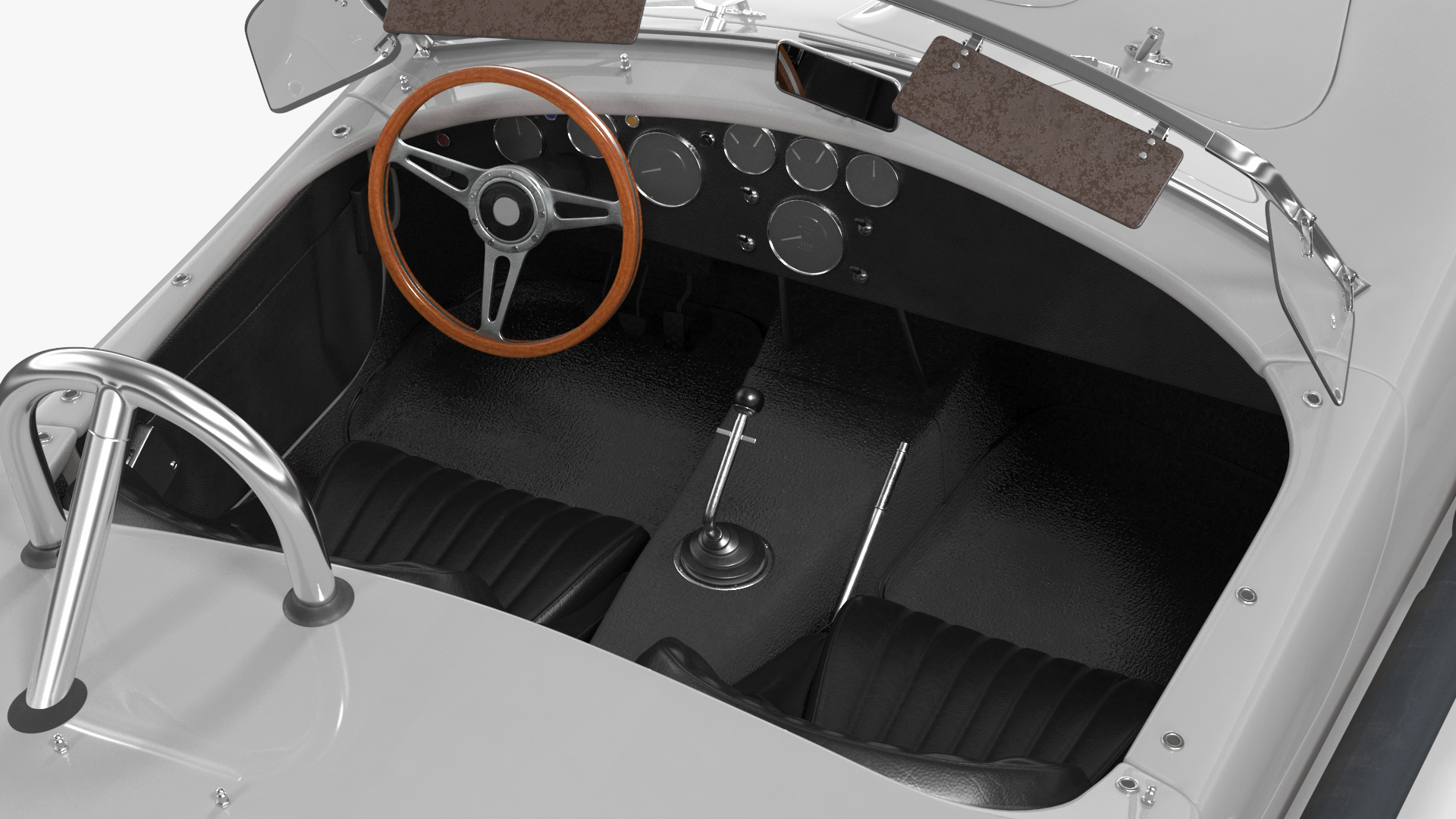 Retro Sports Car White 3D