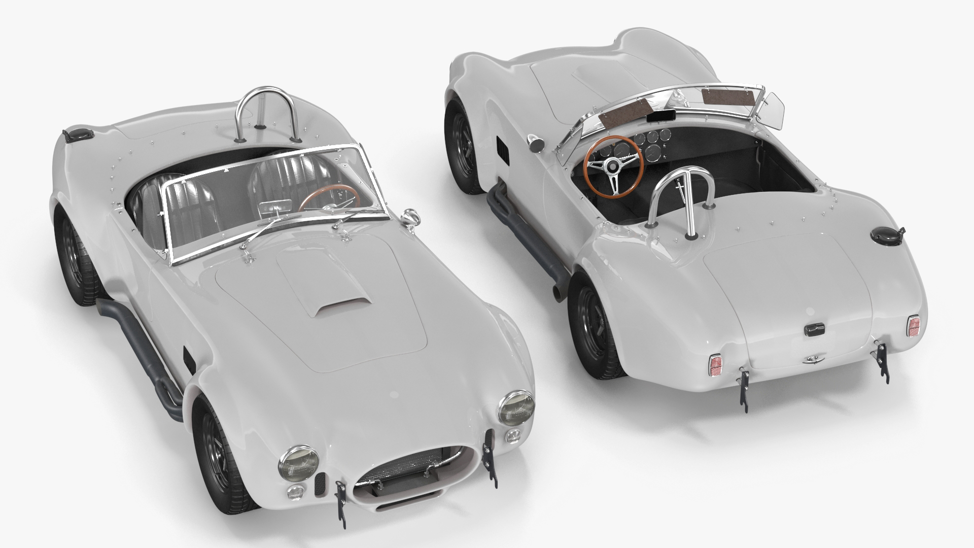Retro Sports Car White 3D