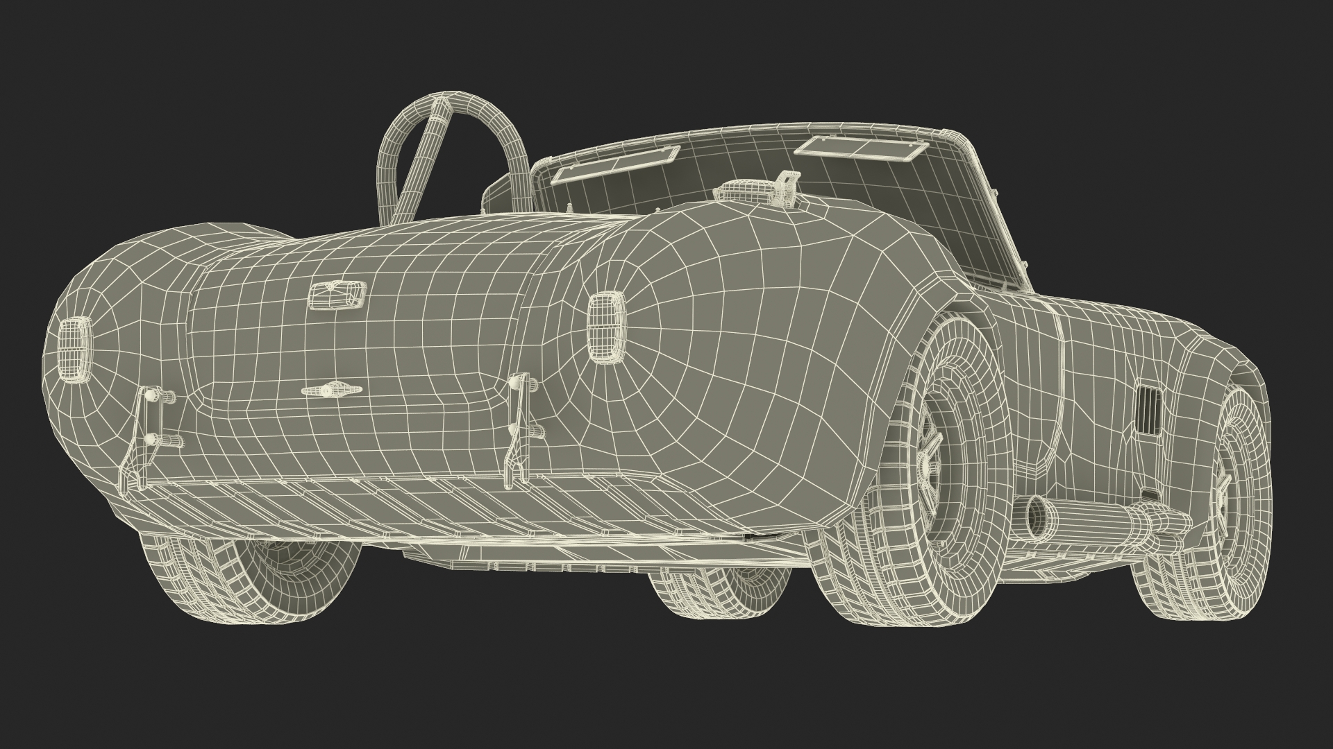 Retro Sports Car White 3D