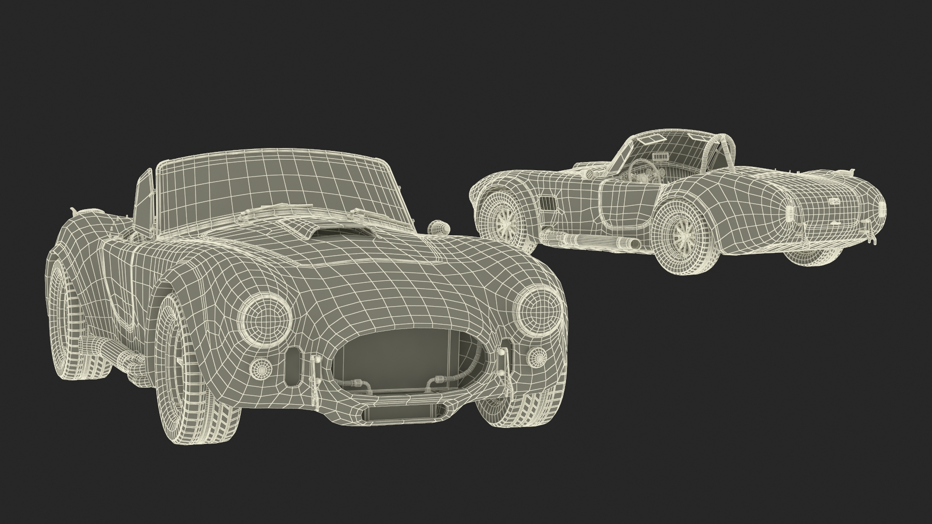 Retro Sports Car White 3D