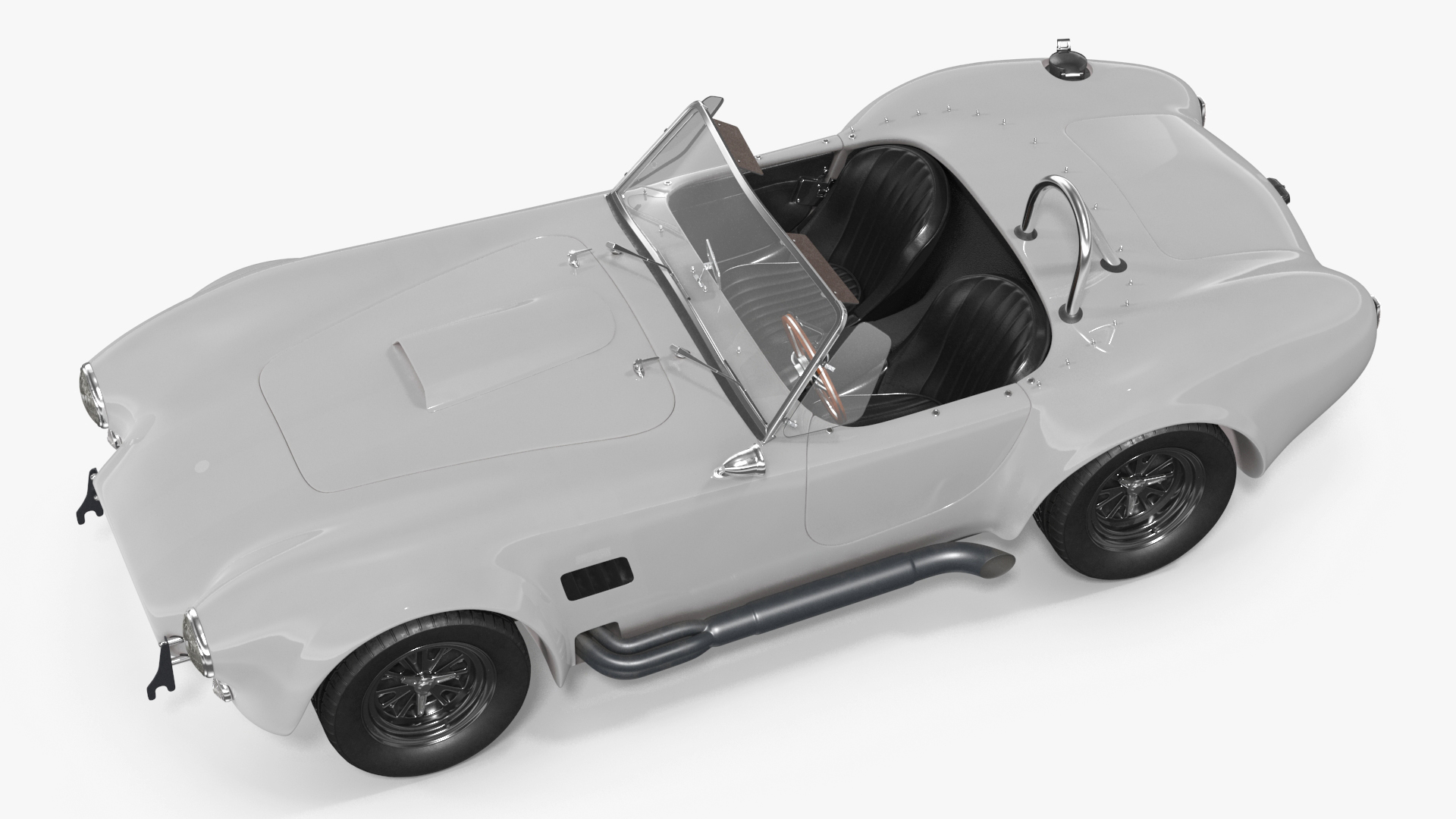 Retro Sports Car White 3D