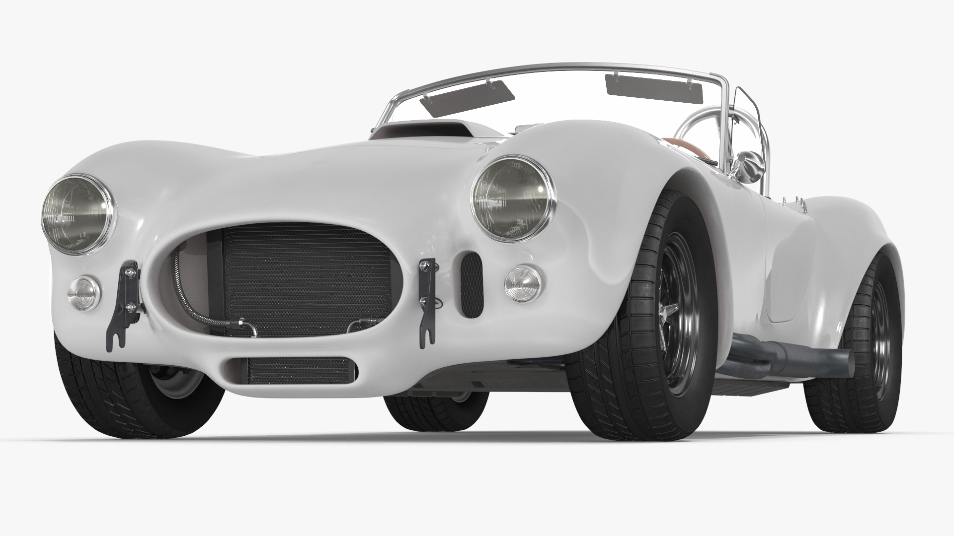 Retro Sports Car White 3D