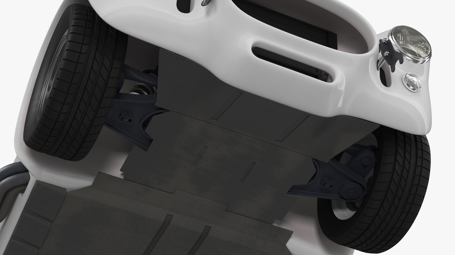 Retro Sports Car White 3D