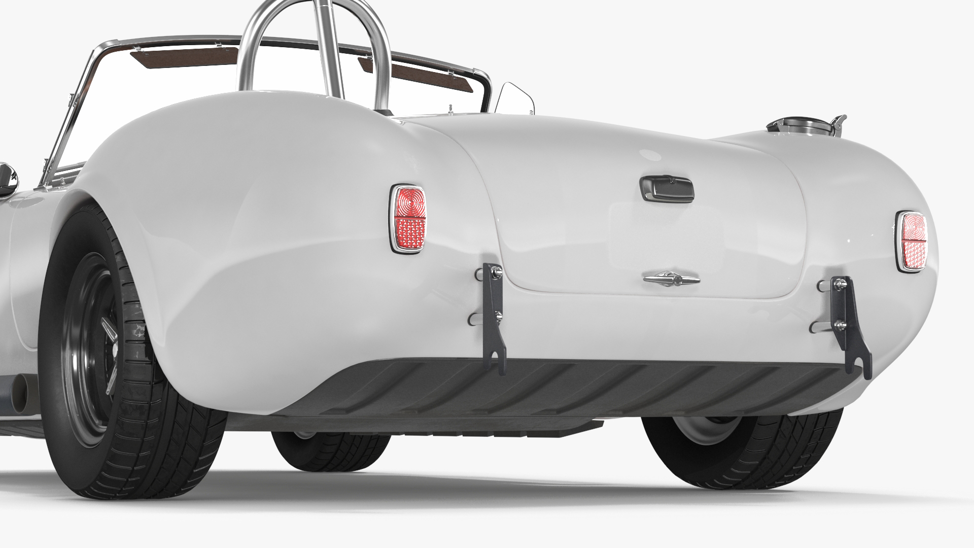 Retro Sports Car White 3D