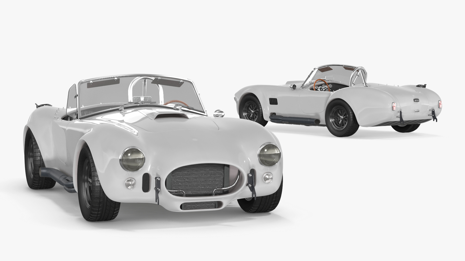 Retro Sports Car White 3D