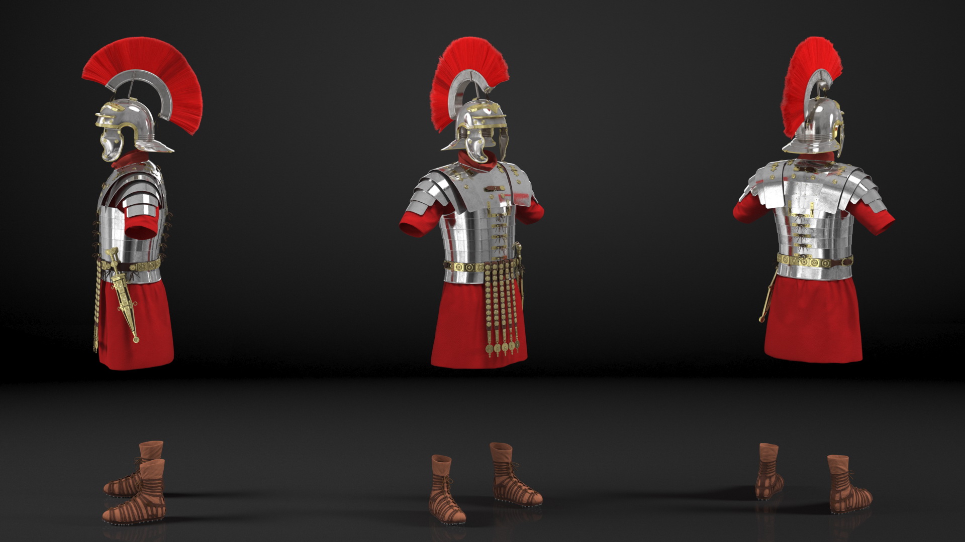 3D Roman Legionnaire Armor Set Fur