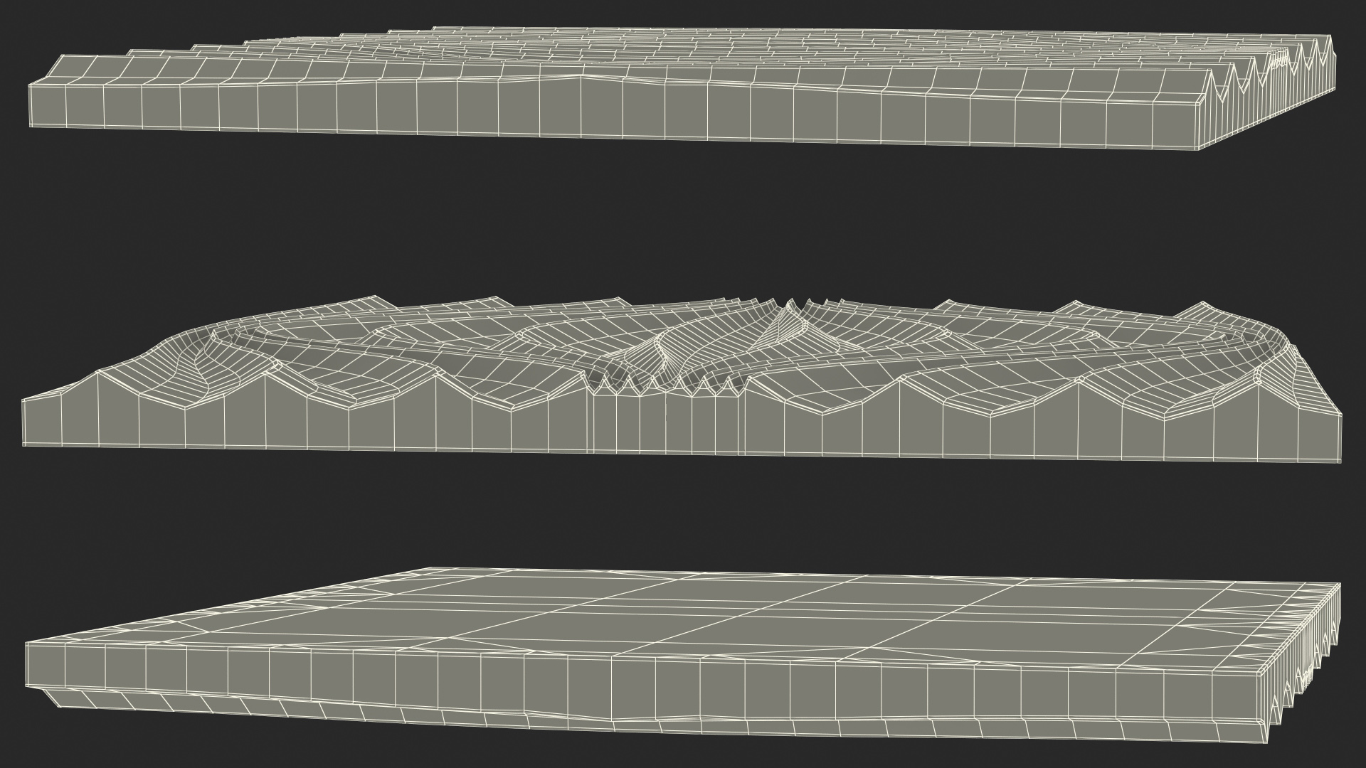 3D 3D Wall Panel Circular Wave Metal model