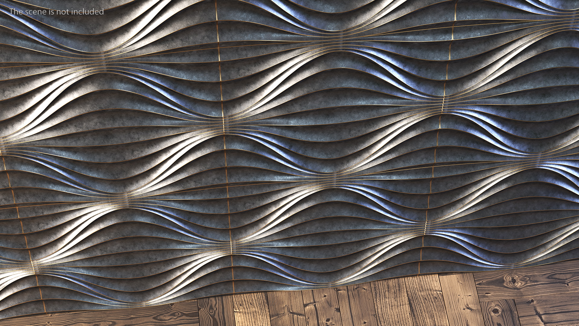 3D 3D Wall Panel Circular Wave Metal model
