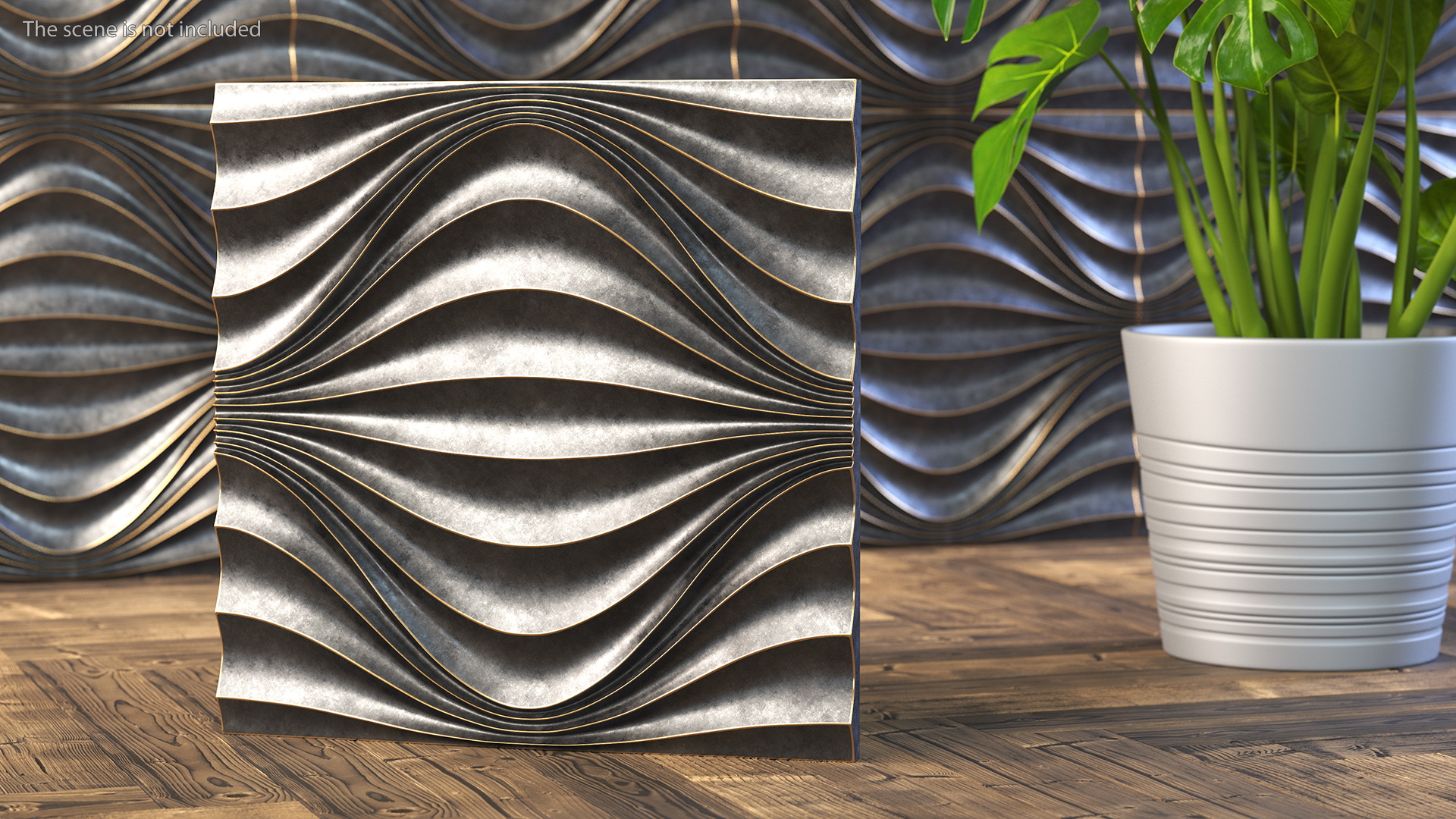3D 3D Wall Panel Circular Wave Metal model