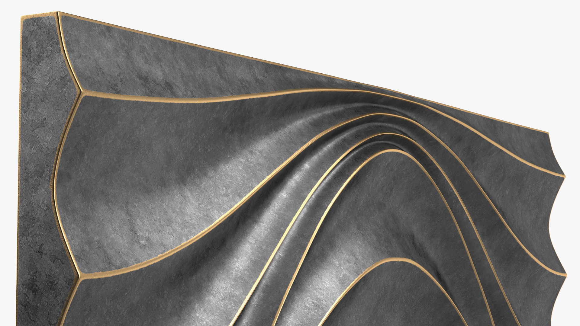 3D 3D Wall Panel Circular Wave Metal model