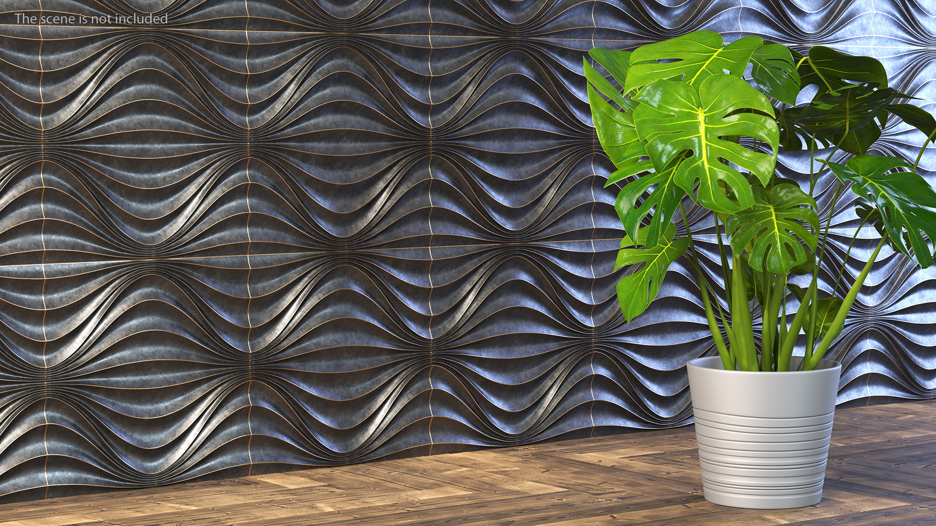3D 3D Wall Panel Circular Wave Metal model