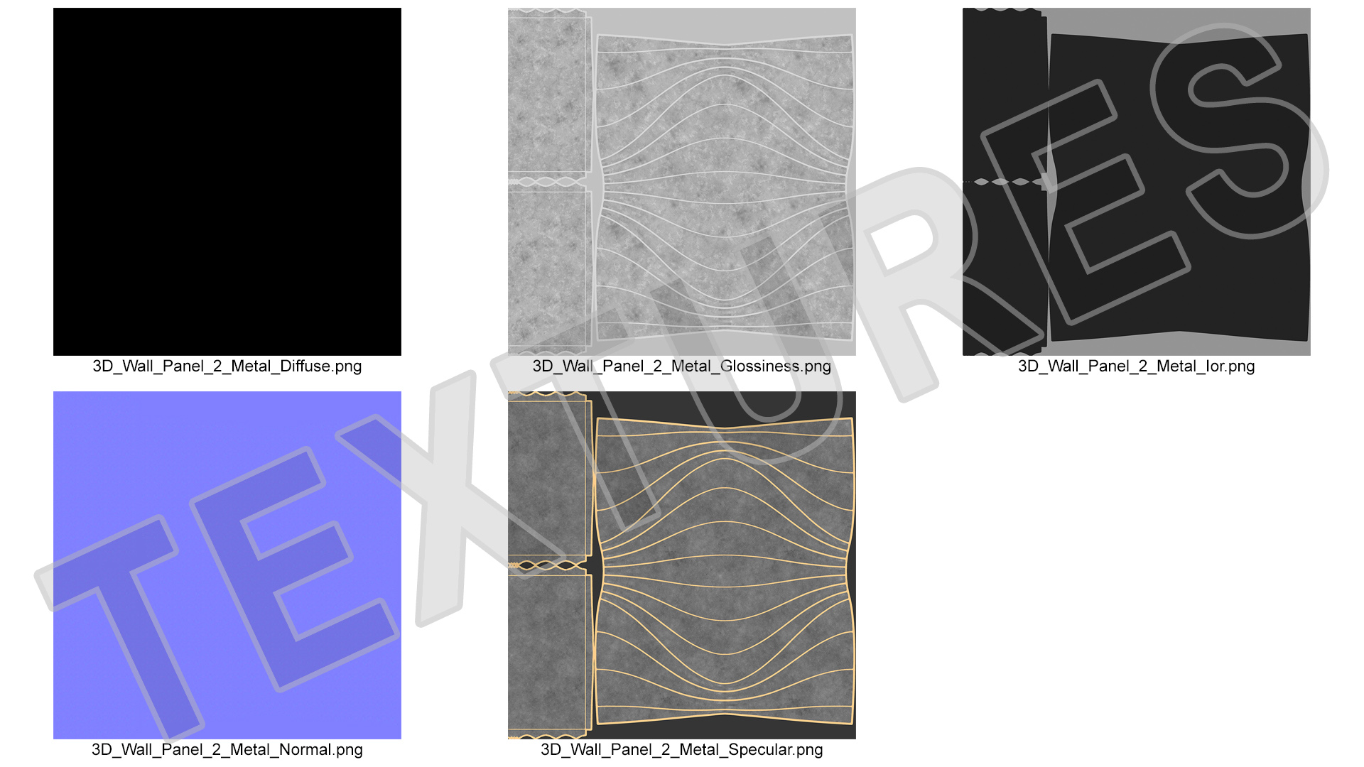 3D 3D Wall Panel Circular Wave Metal model