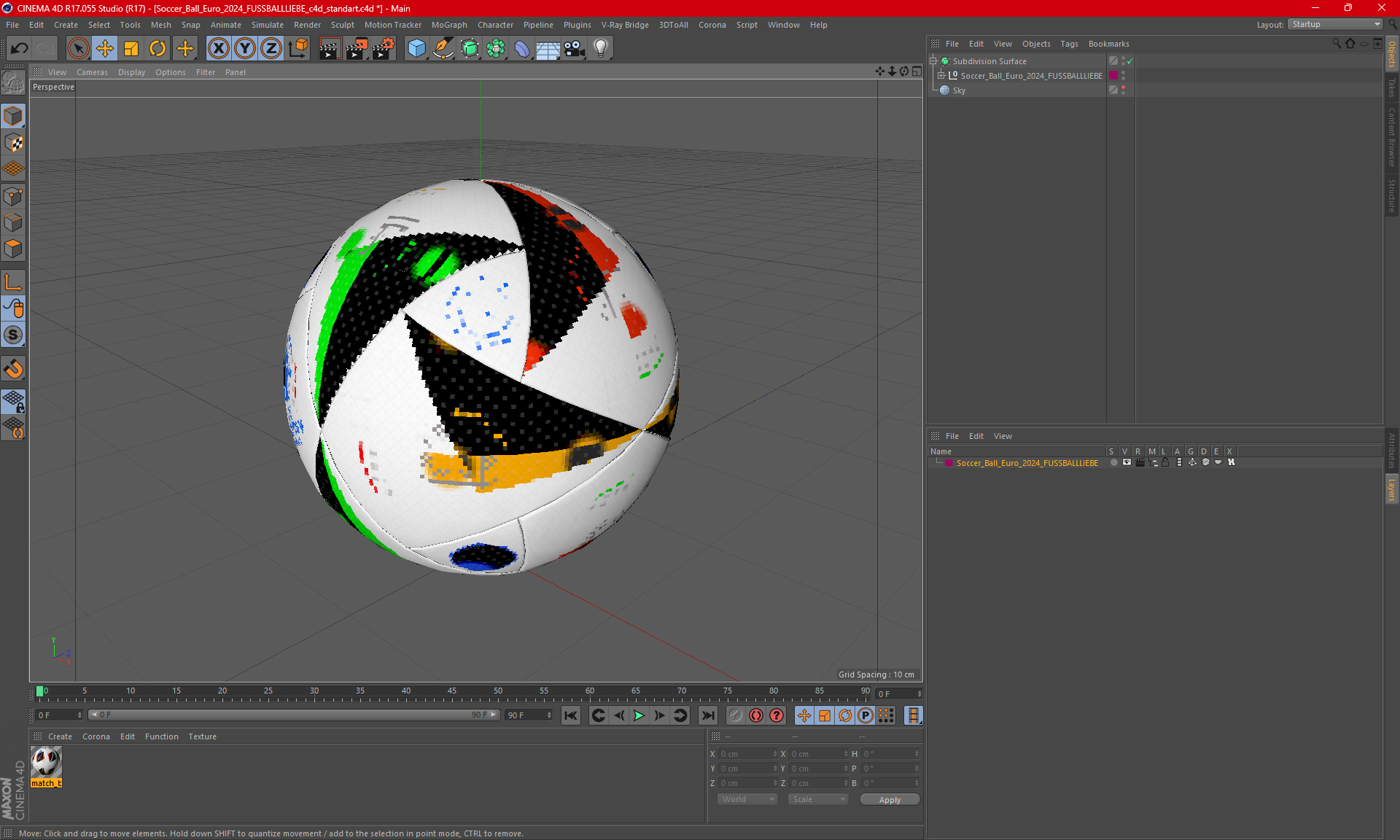 3D model Soccer Ball Euro 2024 FUSSBALLLIEBE