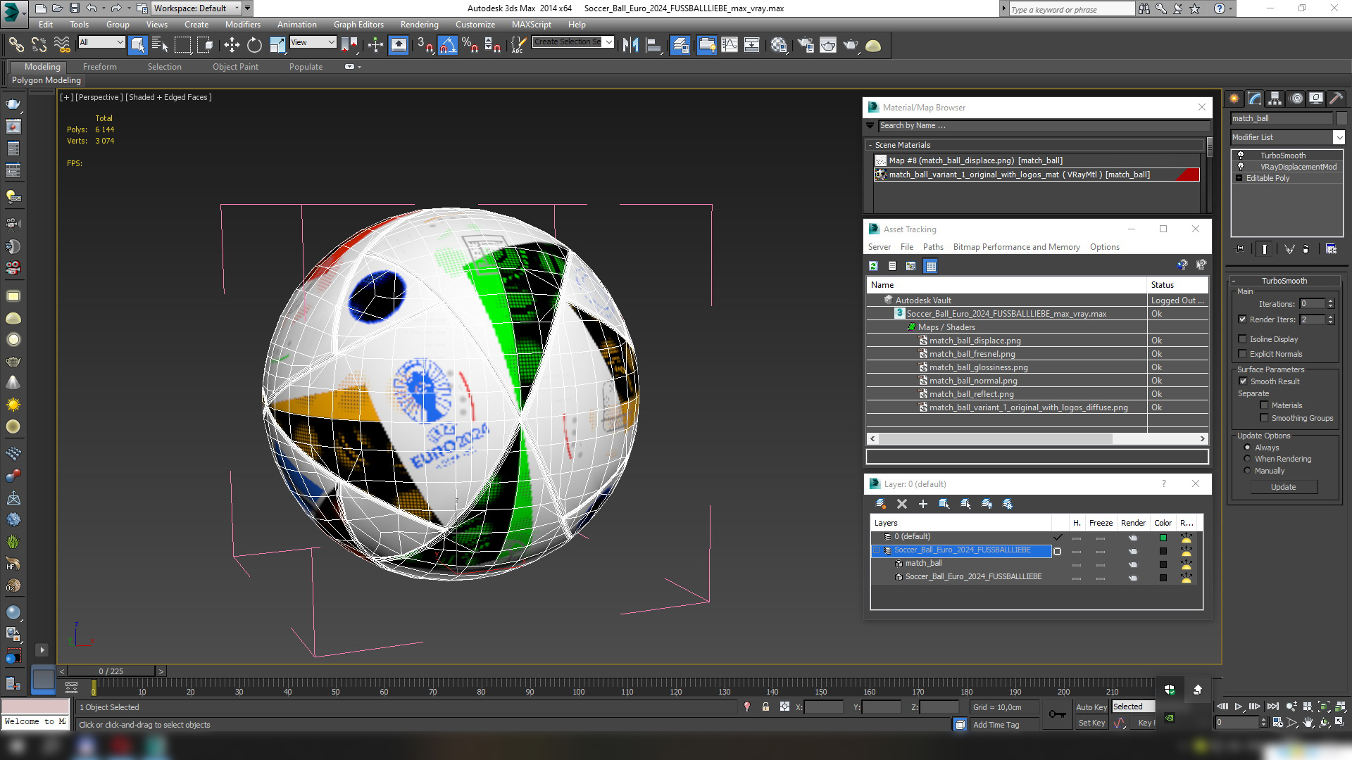 3D model Soccer Ball Euro 2024 FUSSBALLLIEBE