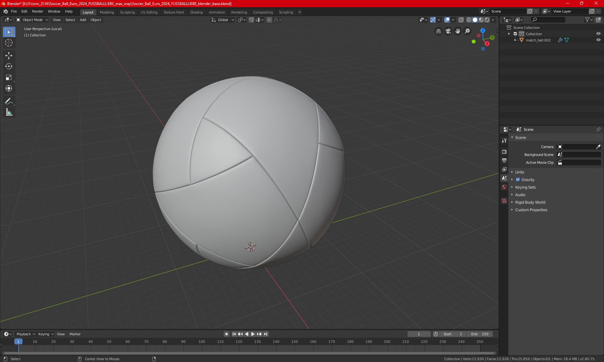 3D model Soccer Ball Euro 2024 FUSSBALLLIEBE
