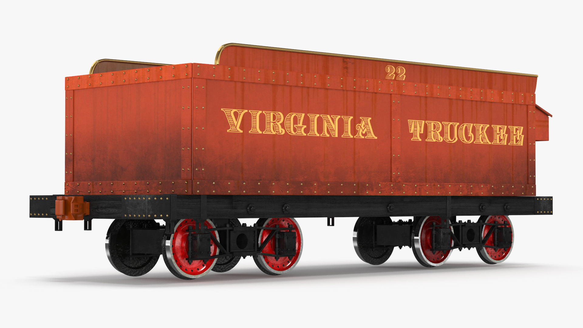 Vintage Steam Locomotive with Caboose 3D