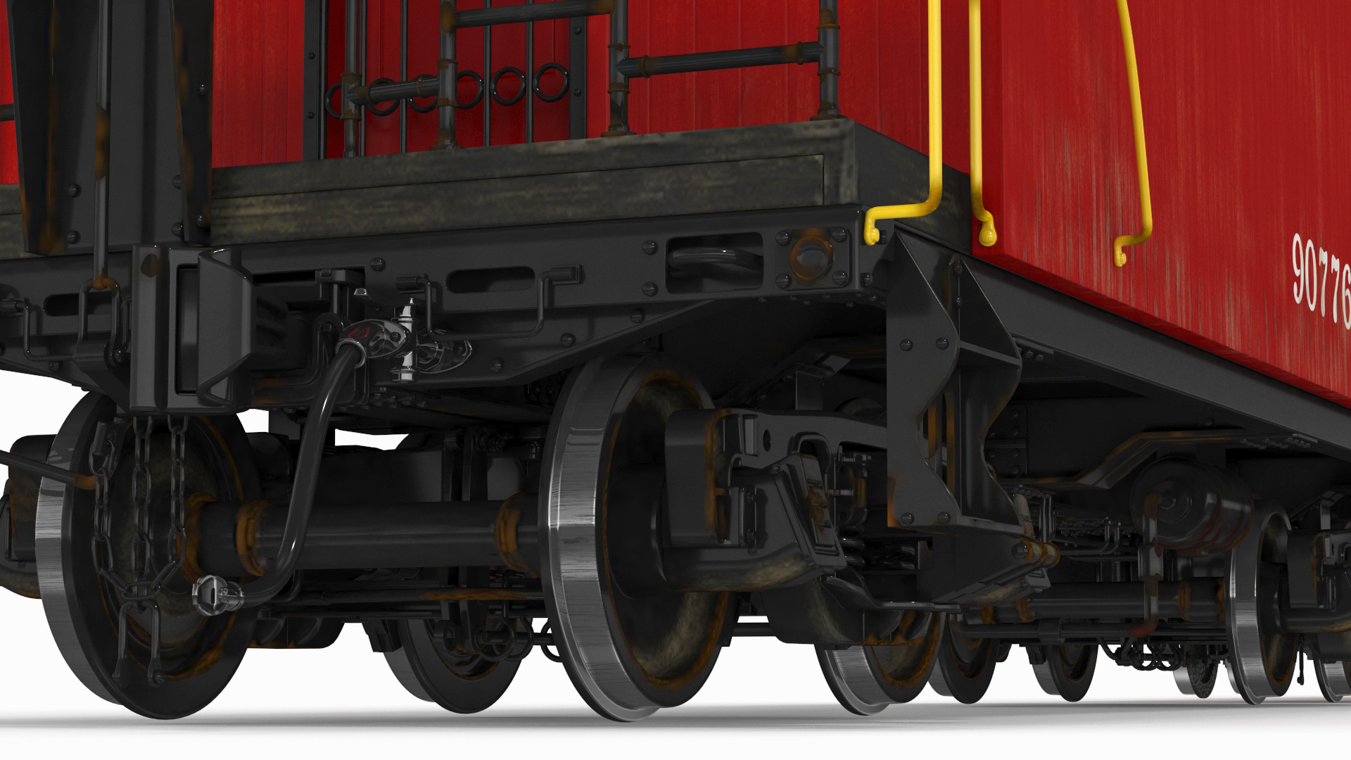 Vintage Steam Locomotive with Caboose 3D