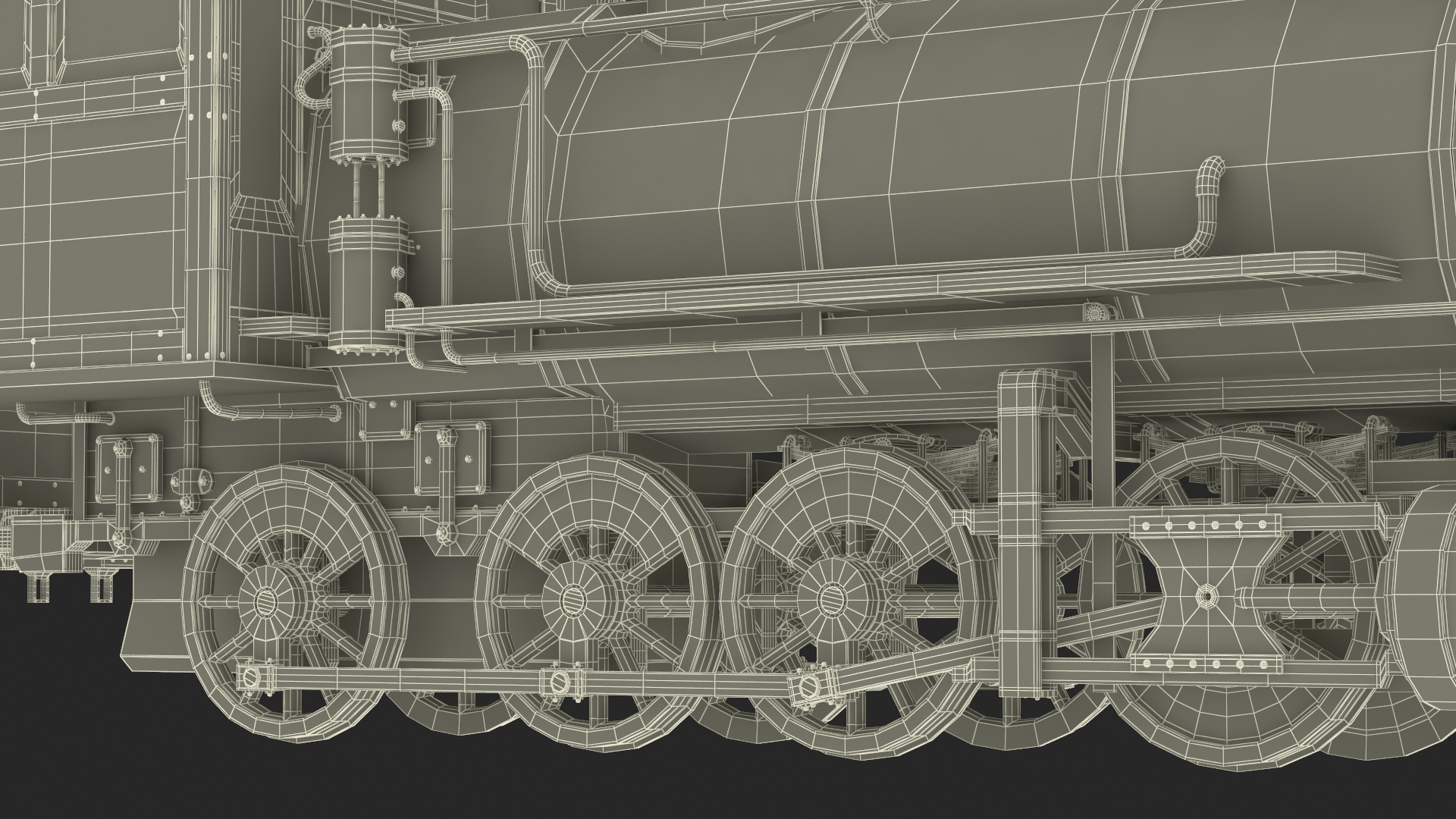 Vintage Steam Locomotive with Caboose 3D