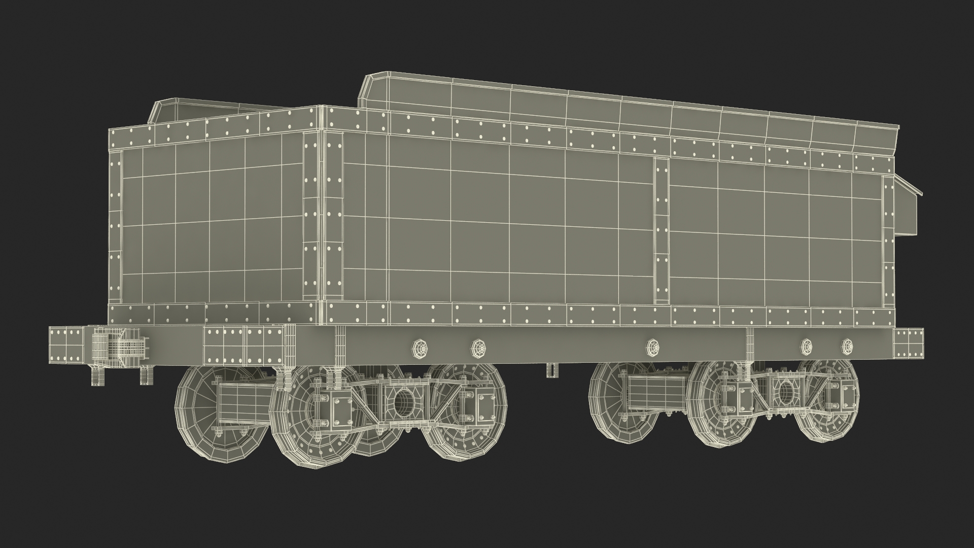 Vintage Steam Locomotive with Caboose 3D
