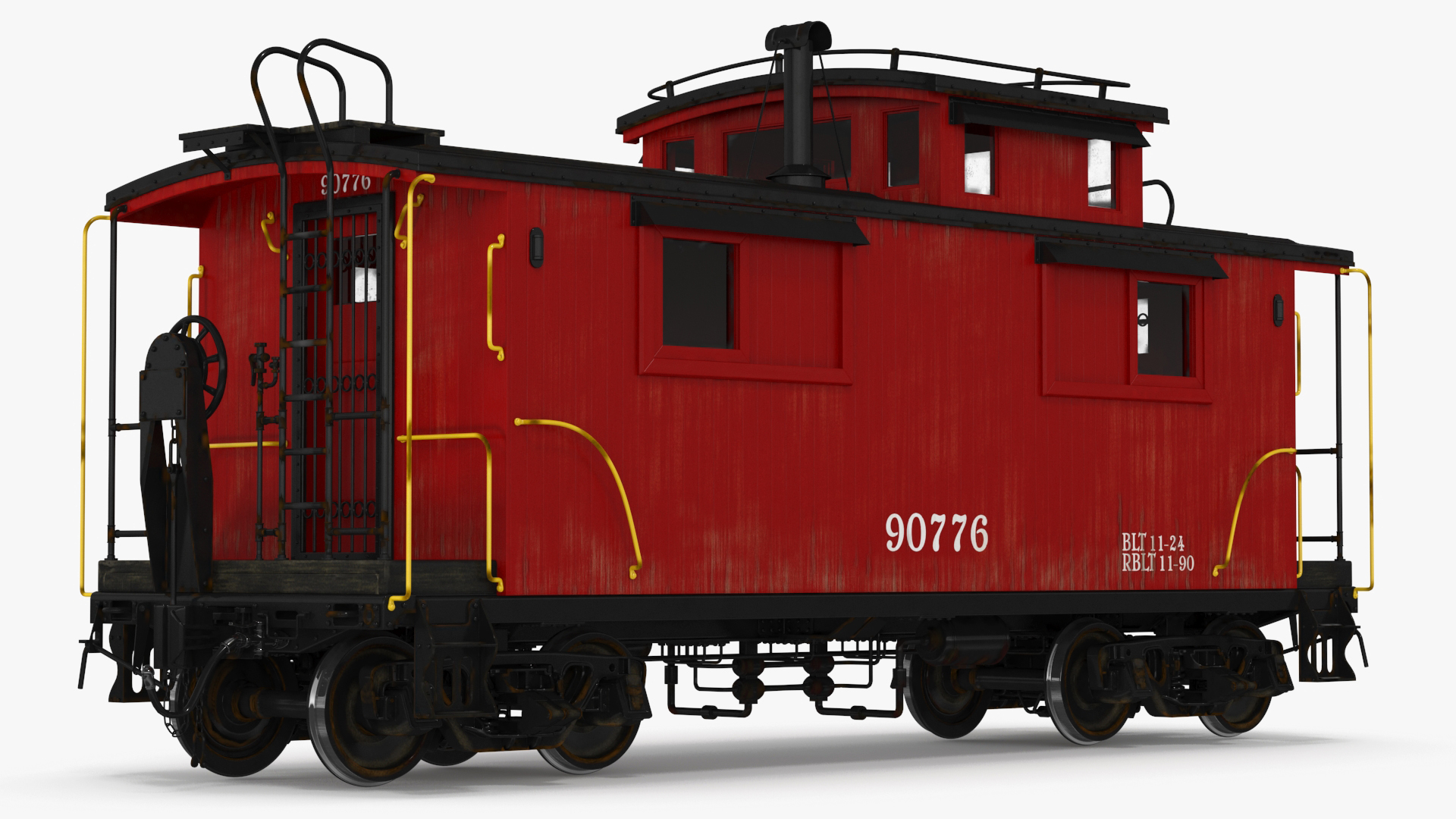 Vintage Steam Locomotive with Caboose 3D