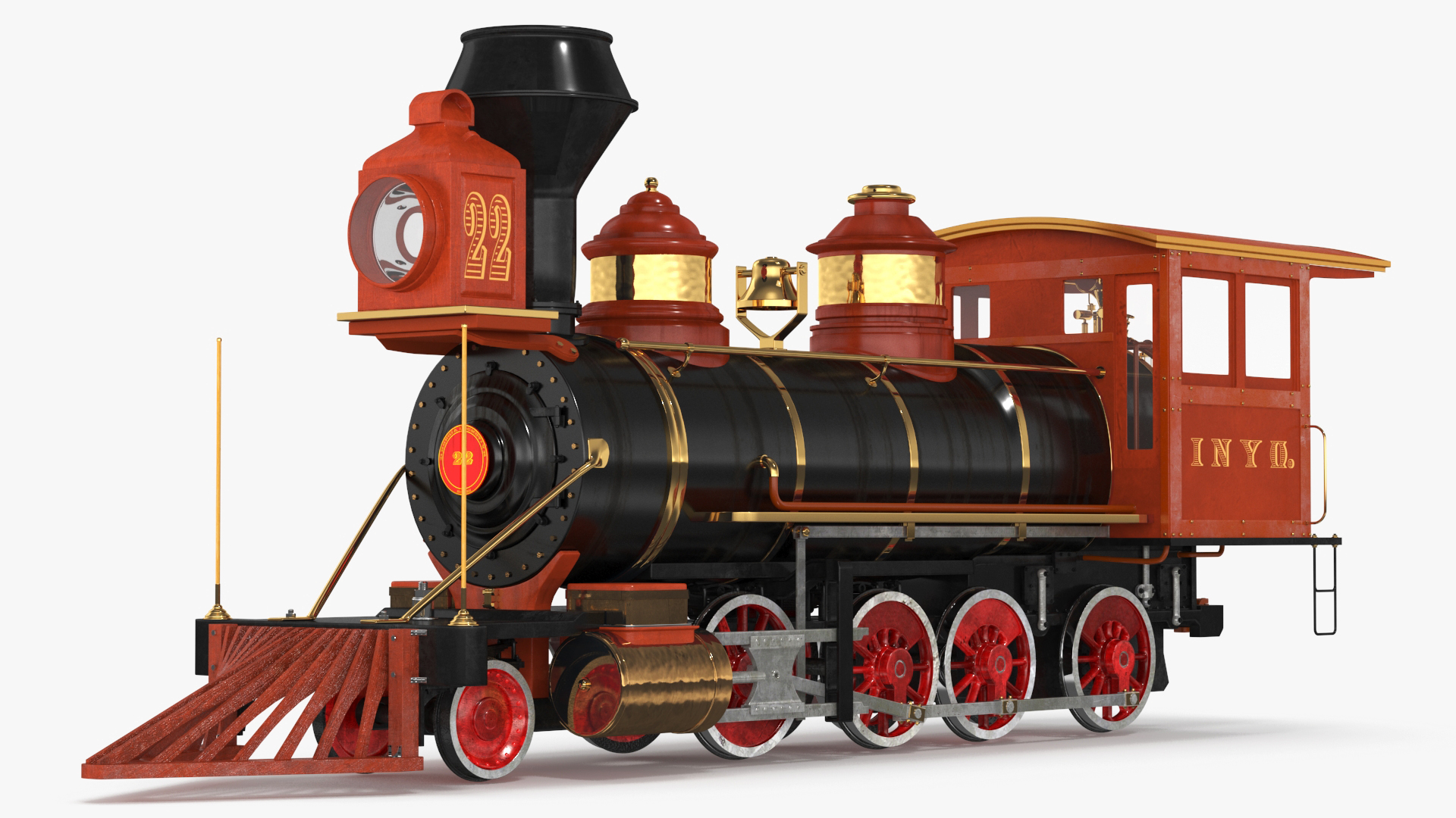 Vintage Steam Locomotive with Caboose 3D