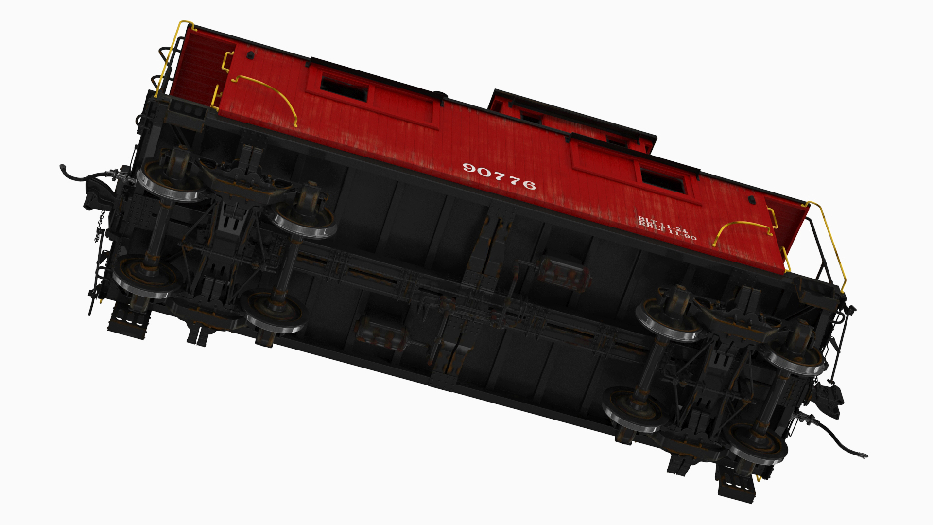 Vintage Steam Locomotive with Caboose 3D