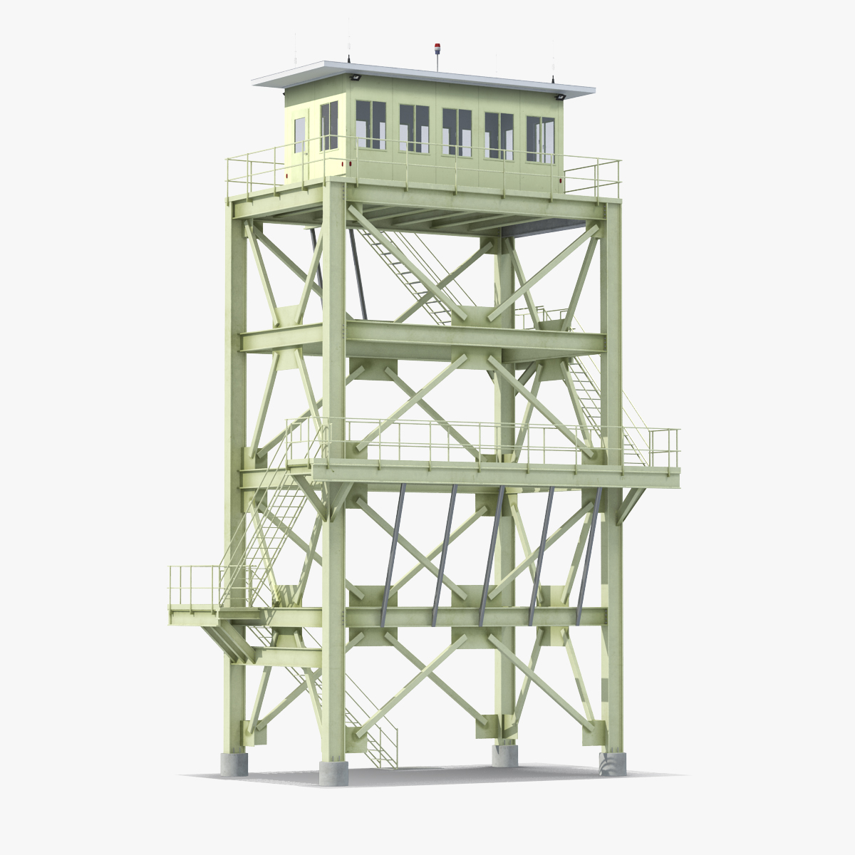 Lookout Tower Cabin 3D Model, view 3