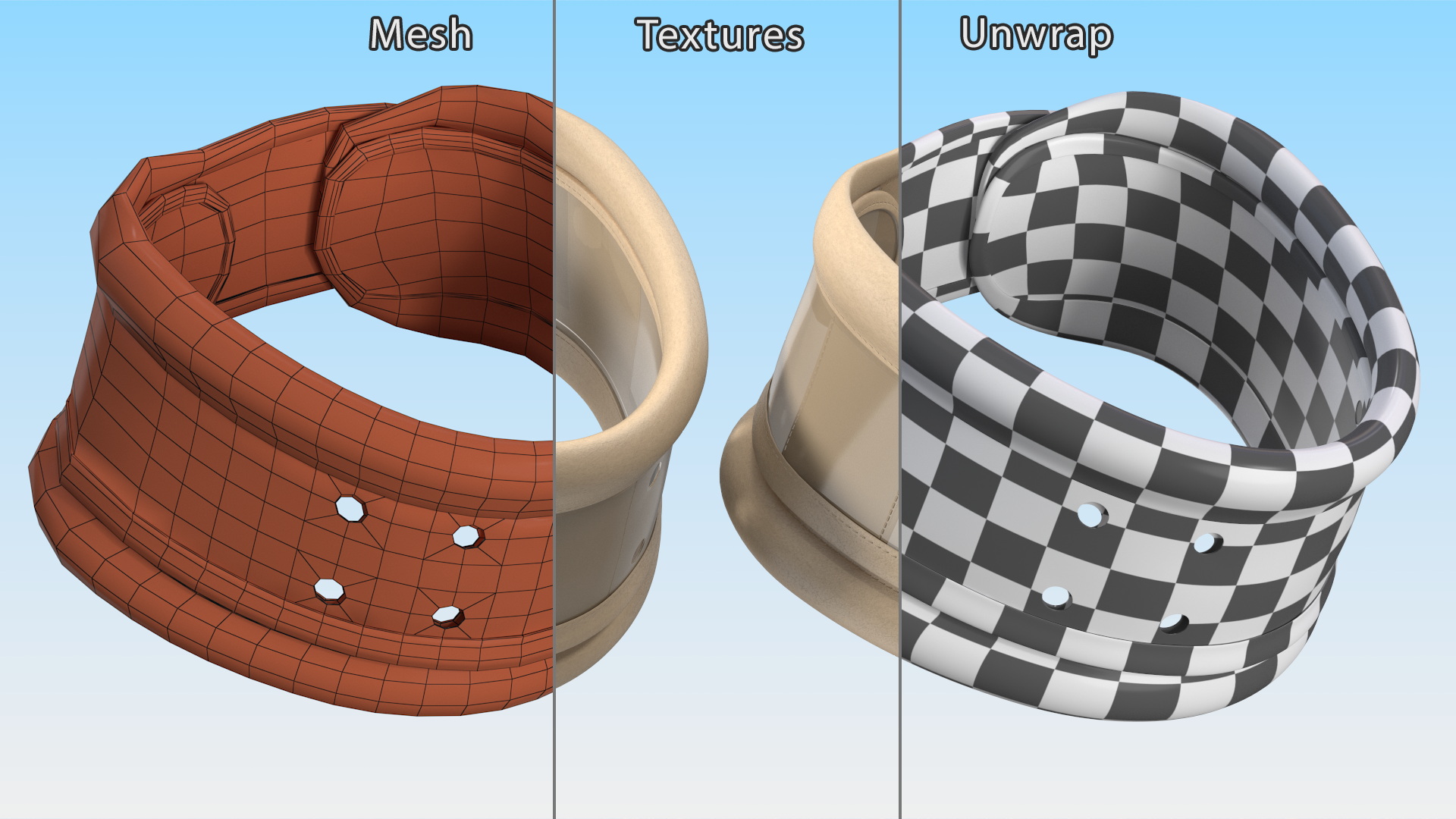 Cervical Collar Rigid Beige 3D