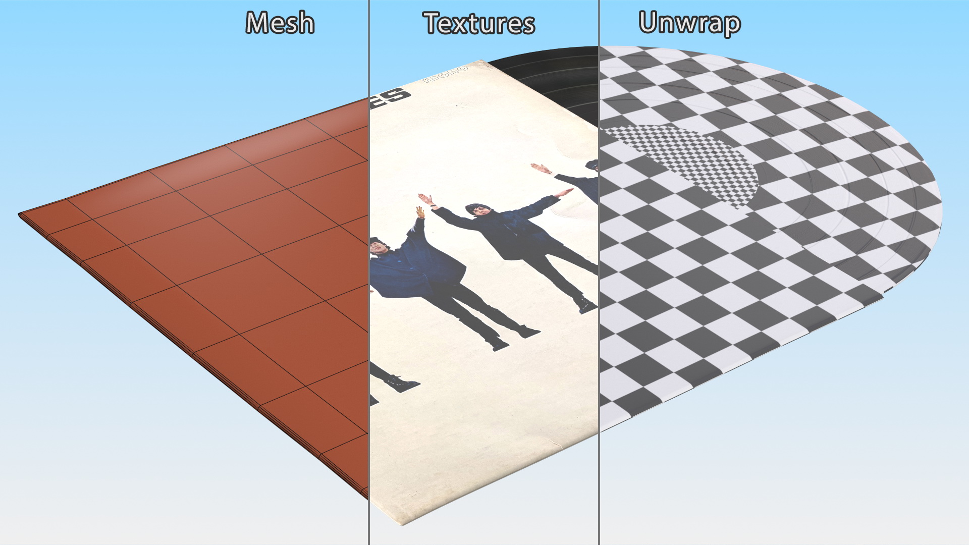 The Beatles Vinyl Album Cover 3D model