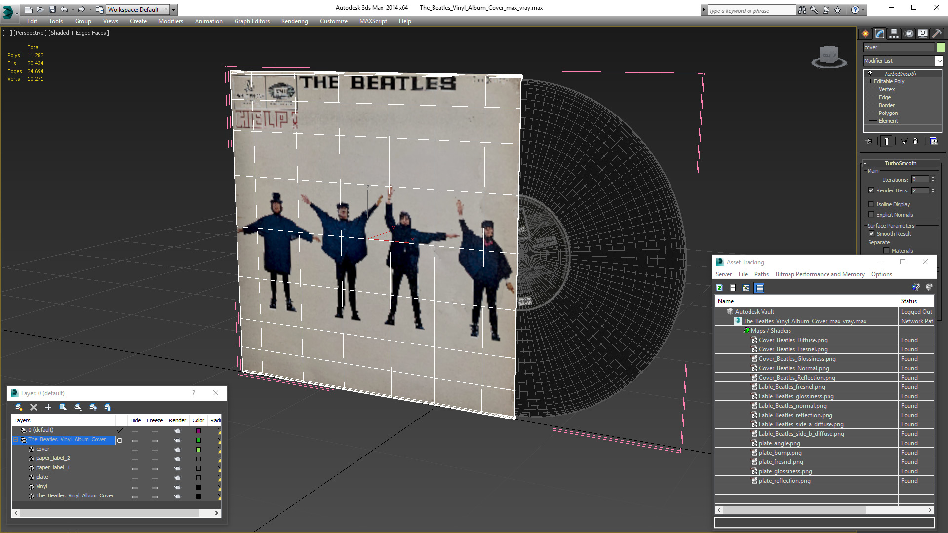 The Beatles Vinyl Album Cover 3D model